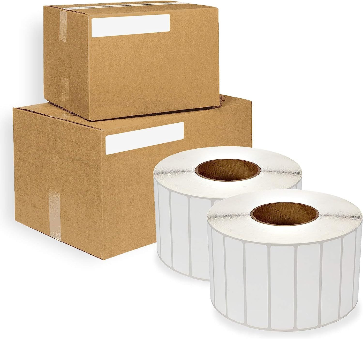 Thermal Transfer Labels 4" x 1" Polypropylene (Freezer Grade). Pack of 21760 Thermal Shipping Labels with 3" core. Self-Adhesive Rolls. Mailing Postag