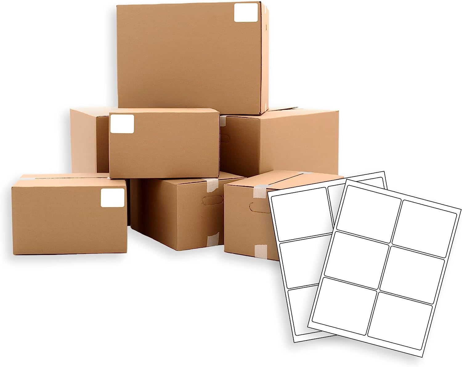6000 Pack 4" x 3.33" - Laser Sheet Labels (6-Up). Adhesive Sticks for Shipping and mailing