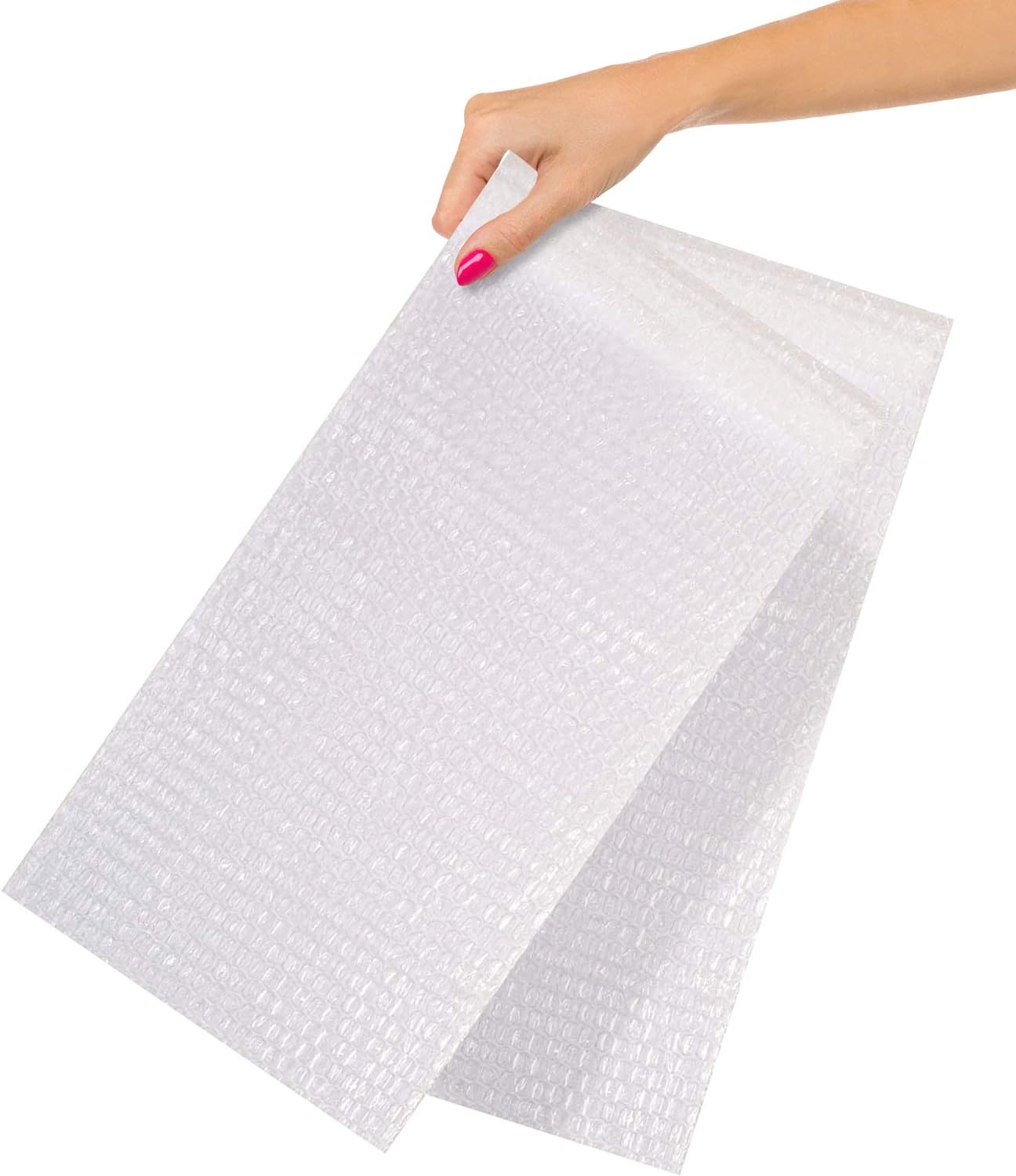 Clear Bubble Out Bags 8 x 15.5; Packaging Bubble Bags for Shipping Pack of 100; Polyethylene Self Seal Bubble Pouches; Bubble Packaging Bags with 3/16