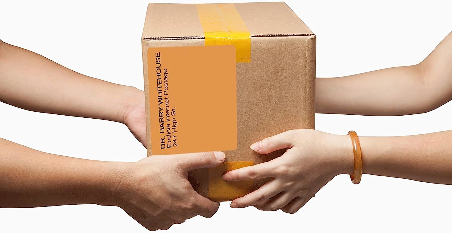 4000 Pack Fluorescent Orange Thermal Transfer Labels 4" x 6" with 3" Core. Perforated Thermal Shipping Label. Self-adhesive Rolls. Mailing Printing Ro