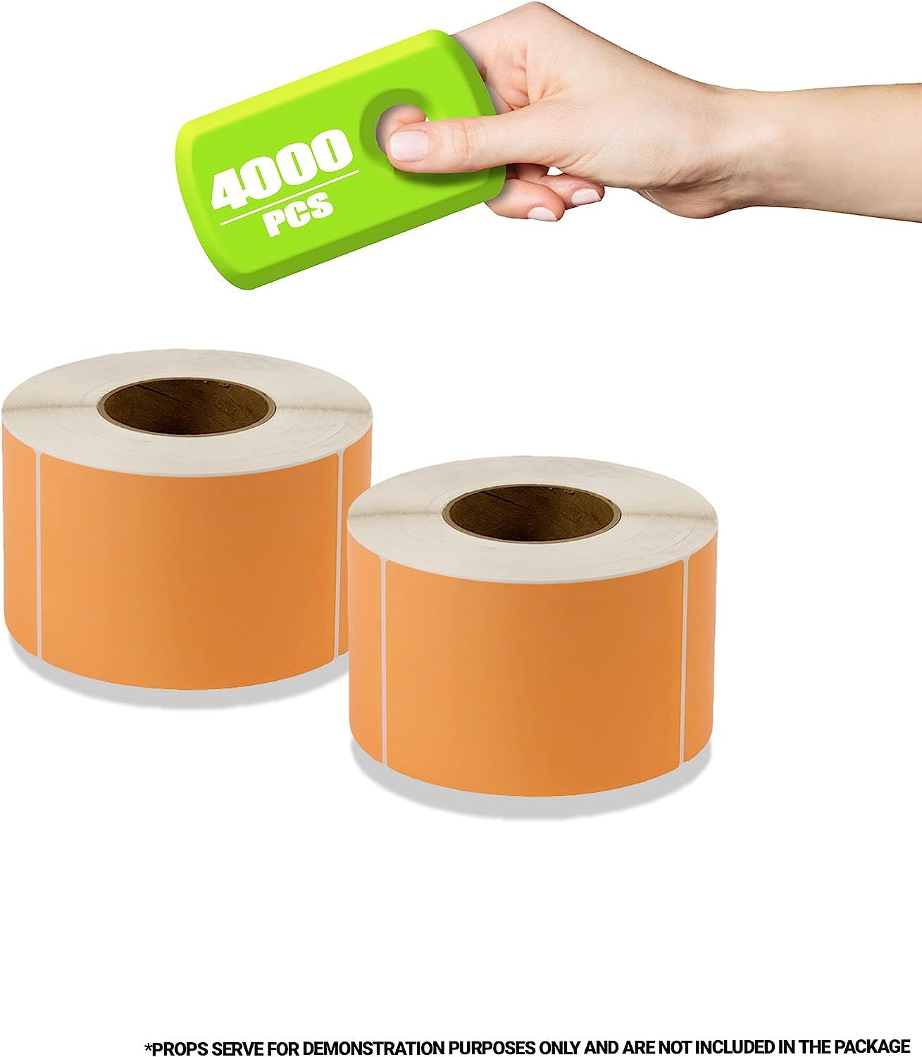 4000 Pack Fluorescent Orange Thermal Transfer Labels 4" x 6" with 3" Core. Perforated Thermal Shipping Label. Self-adhesive Rolls. Mailing Printing Ro