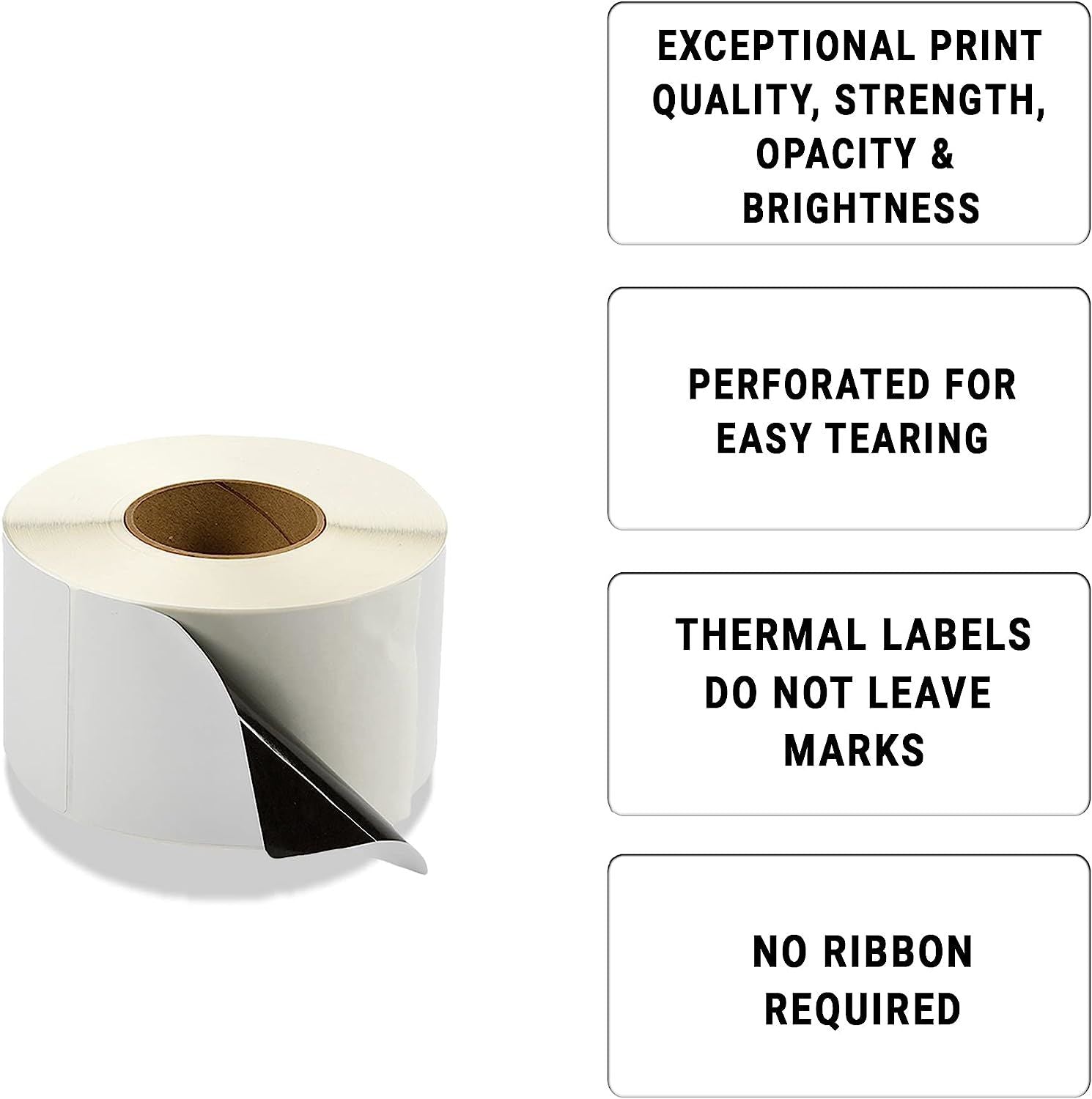 4000 Pack of White Block Out Thermal Transfer Labels 4" x 6" with 3" Core. Perforated Thermal Shipping Label. Self-adhesive Rolls. Mailing Printing Ro