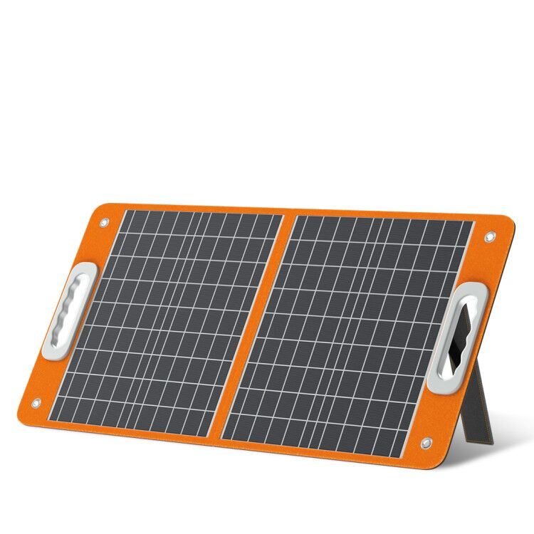 60W 18V Portable Solar Panel; Flashfish Foldable Solar Charger with 5V USB 18V DC Output Compatible with Portable Generator; Smartphones; Tablets and More
