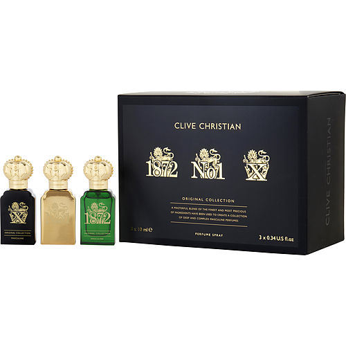 CLIVE CHRISTIAN VARIETY by Clive Christian ORGINAL COLLECTION SET-CLIVE CHRISTIAN 1872 & CLIVE CHRISTIAN NO 1 & CLIVE CHRISTIAN X ALL ARE PERFUME SPRAY 0.3 OZ MINI