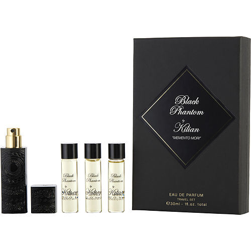 KILIAN BLACK PHANTOM by Kilian EAU DE PARFUM SPRAY REFILLABLE 0.25 OZ & EAU DE PARFUM REFILLS 3 X 0.25 OZ