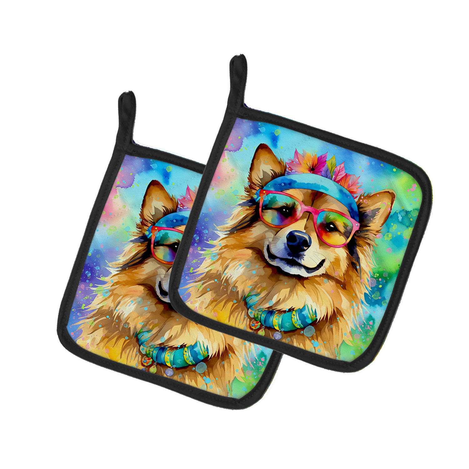 Hippie Dawg Pair of Pot Holders Kitchen Heat Resistant Pot Holders Sets Oven Hot Pads for Cooking Baking BBQ, 7 1/2 x 7 1/2