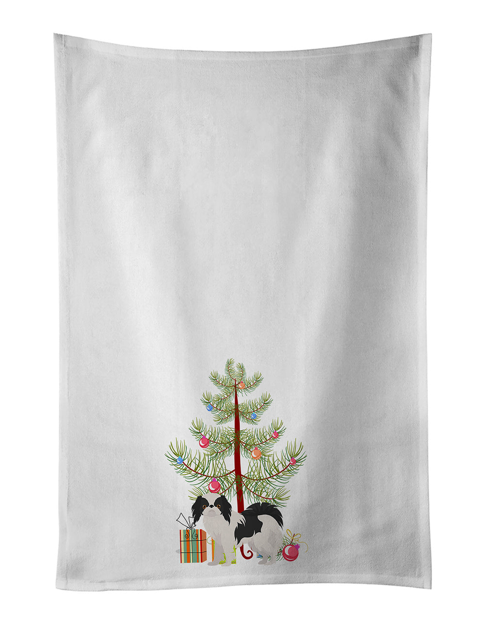 NEW Japanese Chin Christmas Tree Kitchen Towel Set of 2 White Dish Towels Decorative Bathroom Hand towel for Hand, Face, Hair, Yoga, Tea, Dishcloth, 19 X 28", White