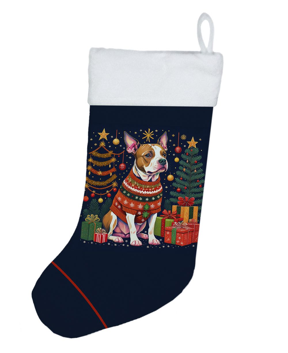 NEW Pit Bull Terrier Christmas Christmas Stocking Fireplace Hanging Stockings Christmas Season Party Decor Family Holiday Decorations