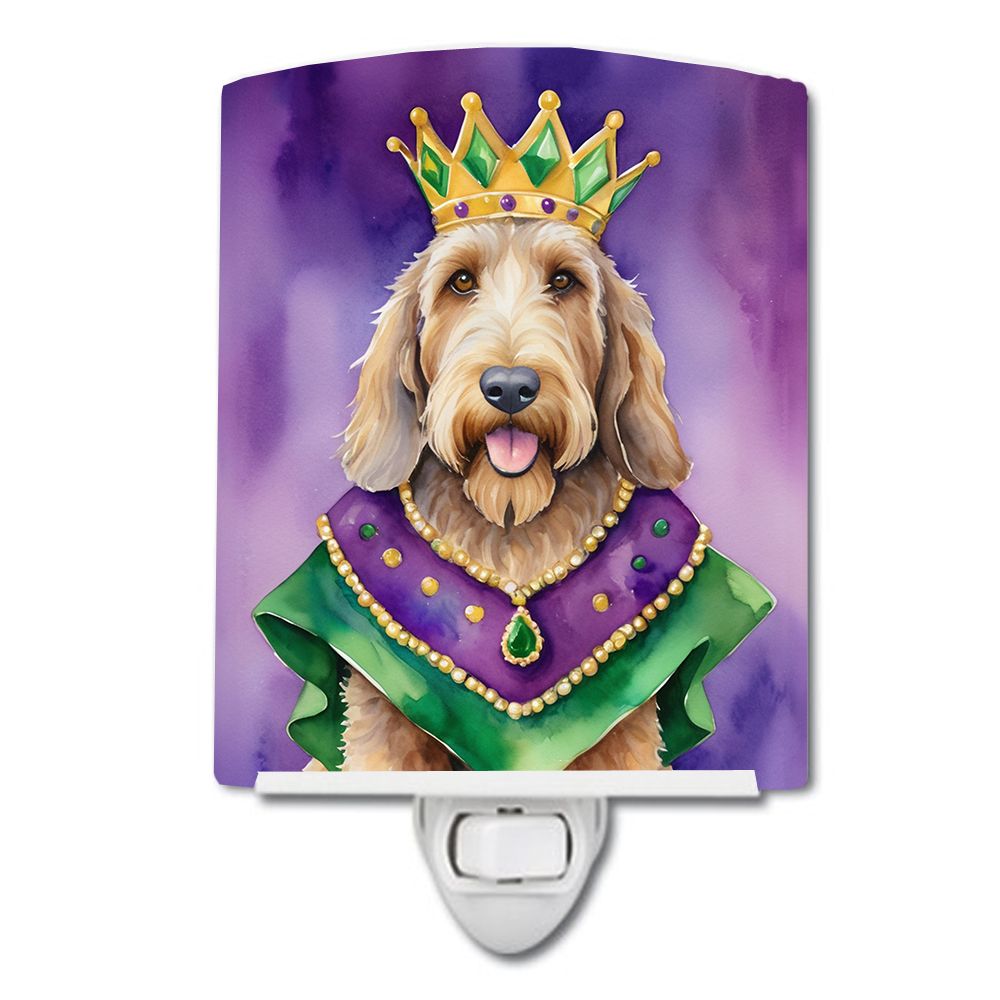 NEW Otterhound King of Mardi Gras Ceramic Night Light Compact, UL-Certified, Ideal for Bedroom, Bathroom, Nursery, Hallway, Kitchen, 6x4x3, Multicolor