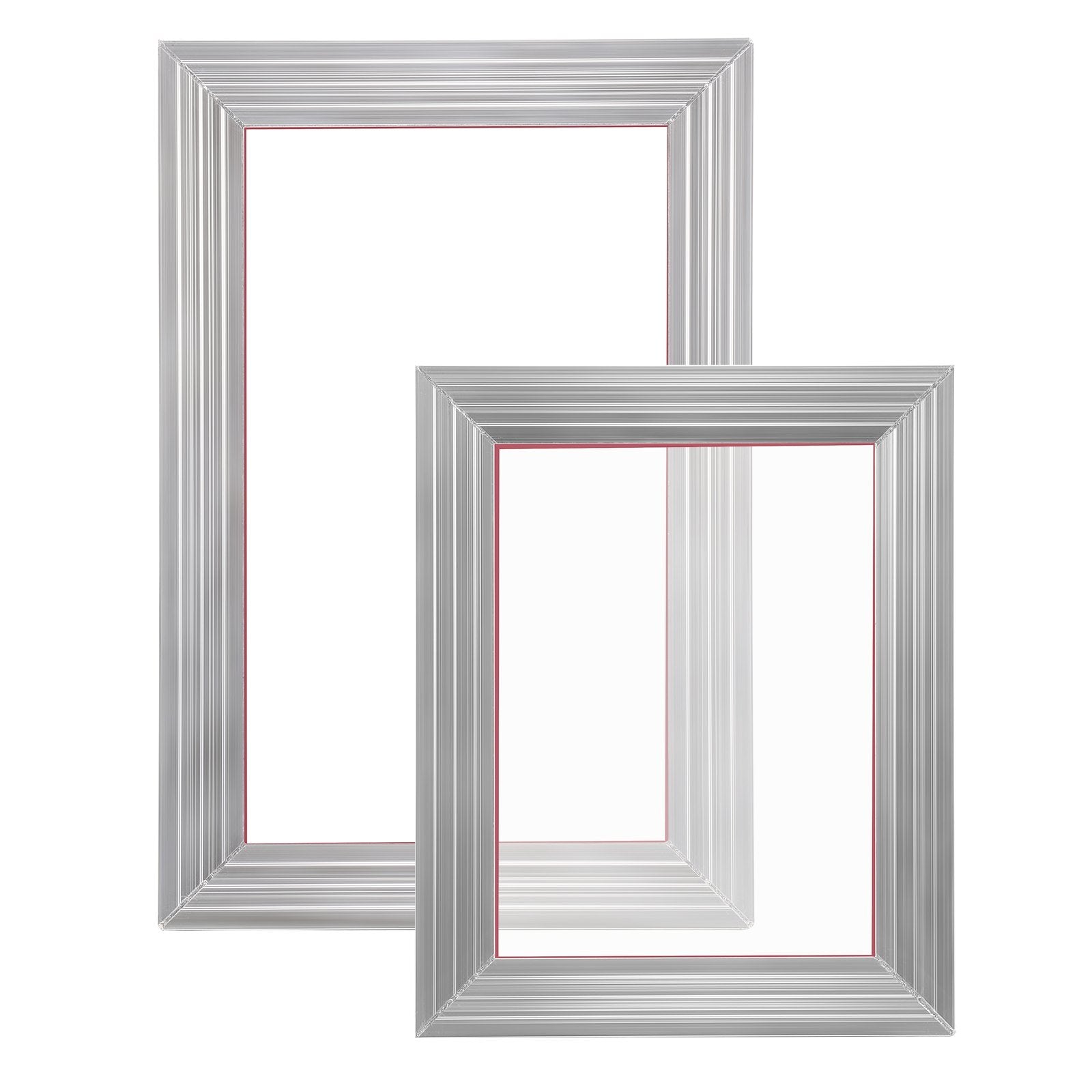 VEVOR Screen Printing Kit, 2 Pieces Aluminum Silk Screen Printing Frames 8x10/10x14in 110 Count Mesh, 2 Tapes and Screen Printing Squeegees and Transparency Films for T-shirts DIY Printing