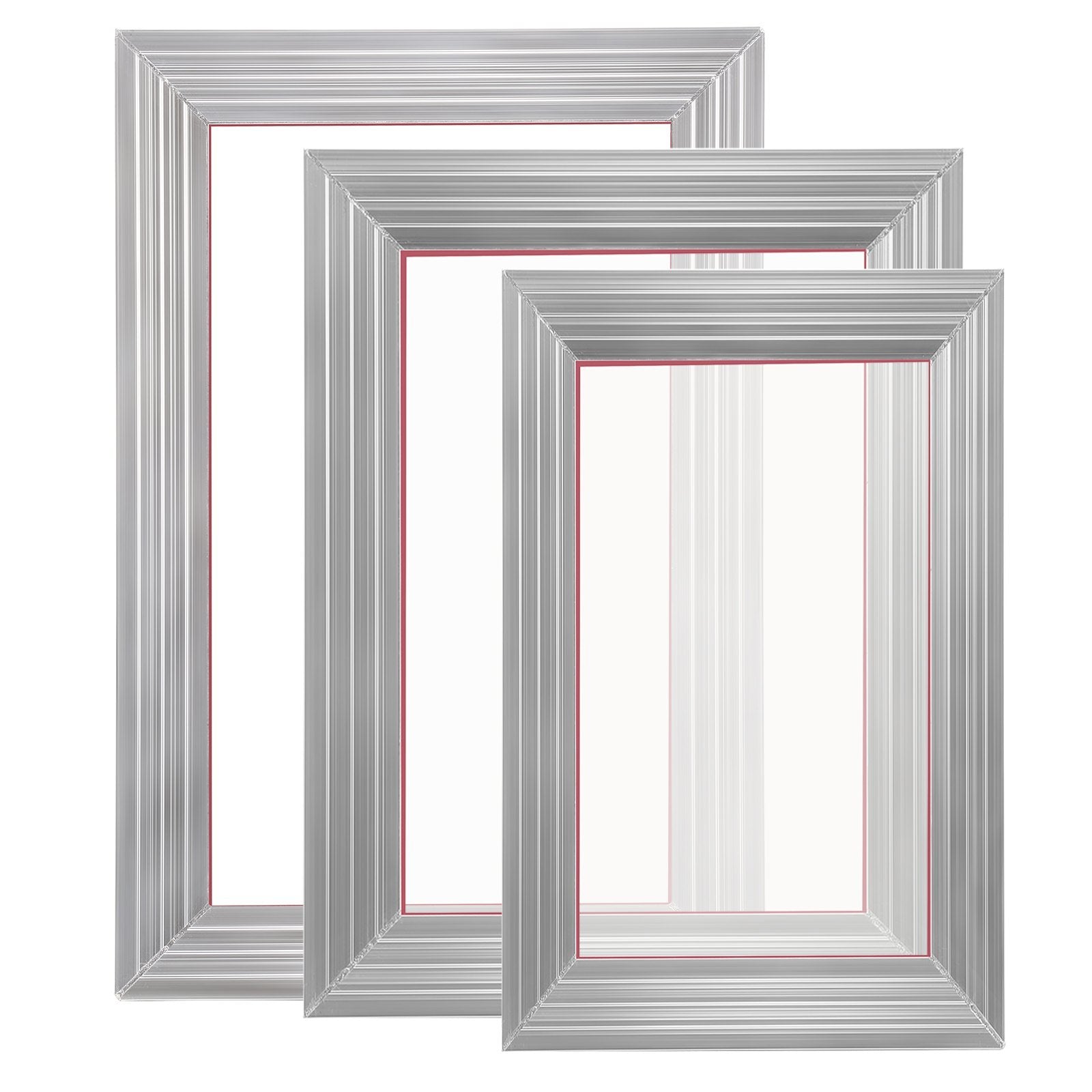 VEVOR Screen Printing Kit, 3 PCS Aluminum Silk Screen Printing Frames, 5 Glitters and Screen Printing Squeegees and Transparency Films, 6x10/8x12/10x14inch 110 Count Mesh, for DIY T-shirts Printing