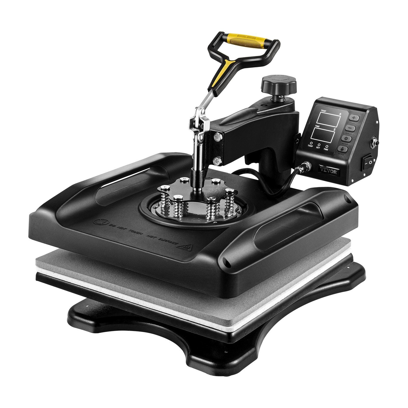 Heat Press Machine, 15x15in 8in1 Heat Press, 800W Sublimation Machine, 360° Rotation Swing-Away Heat Press, Dual-Tube Heating Printing for DIY T-Shirts Cap Mugs (Black)