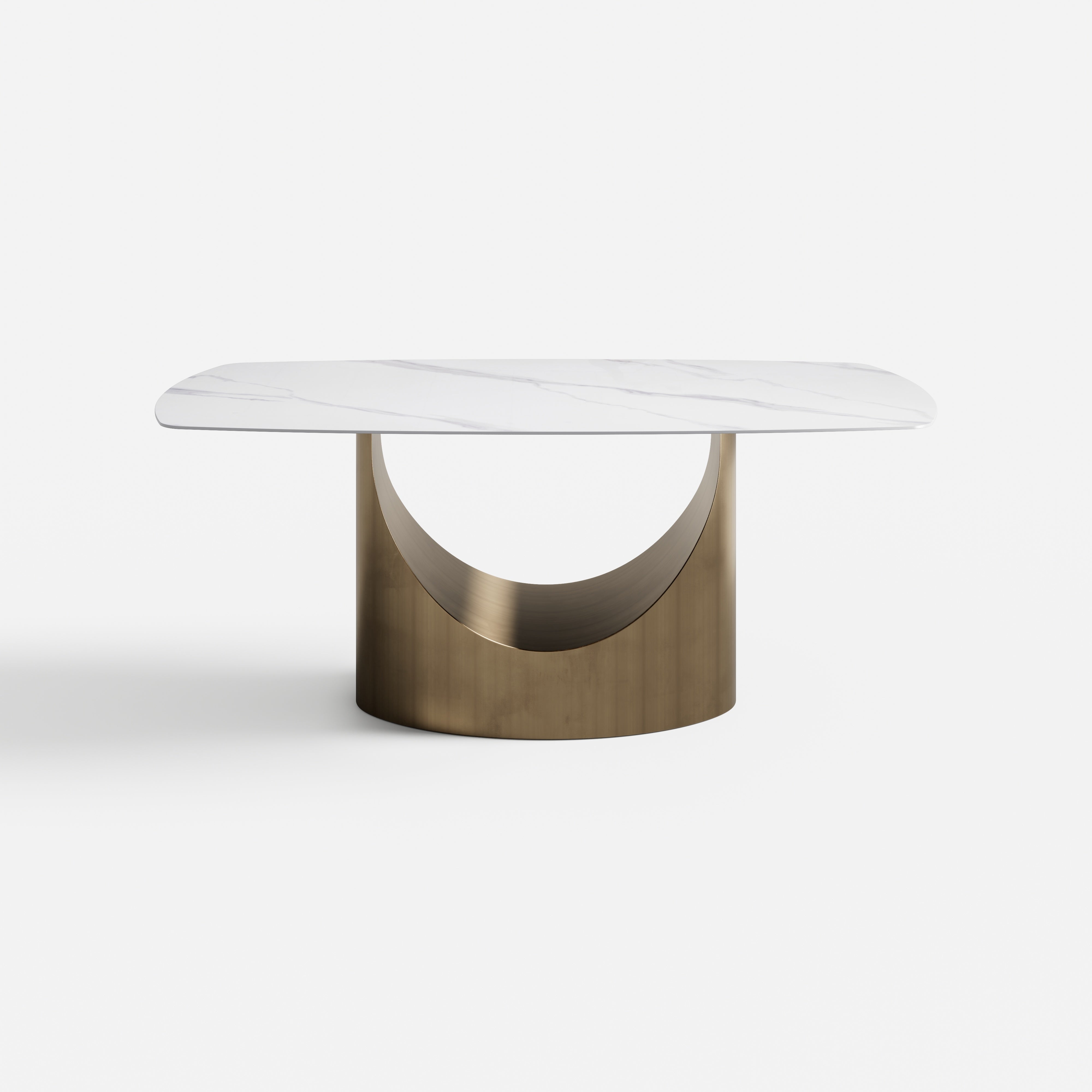 Snow Mountain U-Leg 1.8m Sintered Stone Dining Table 70.8 x 35.4 x 29.5inch