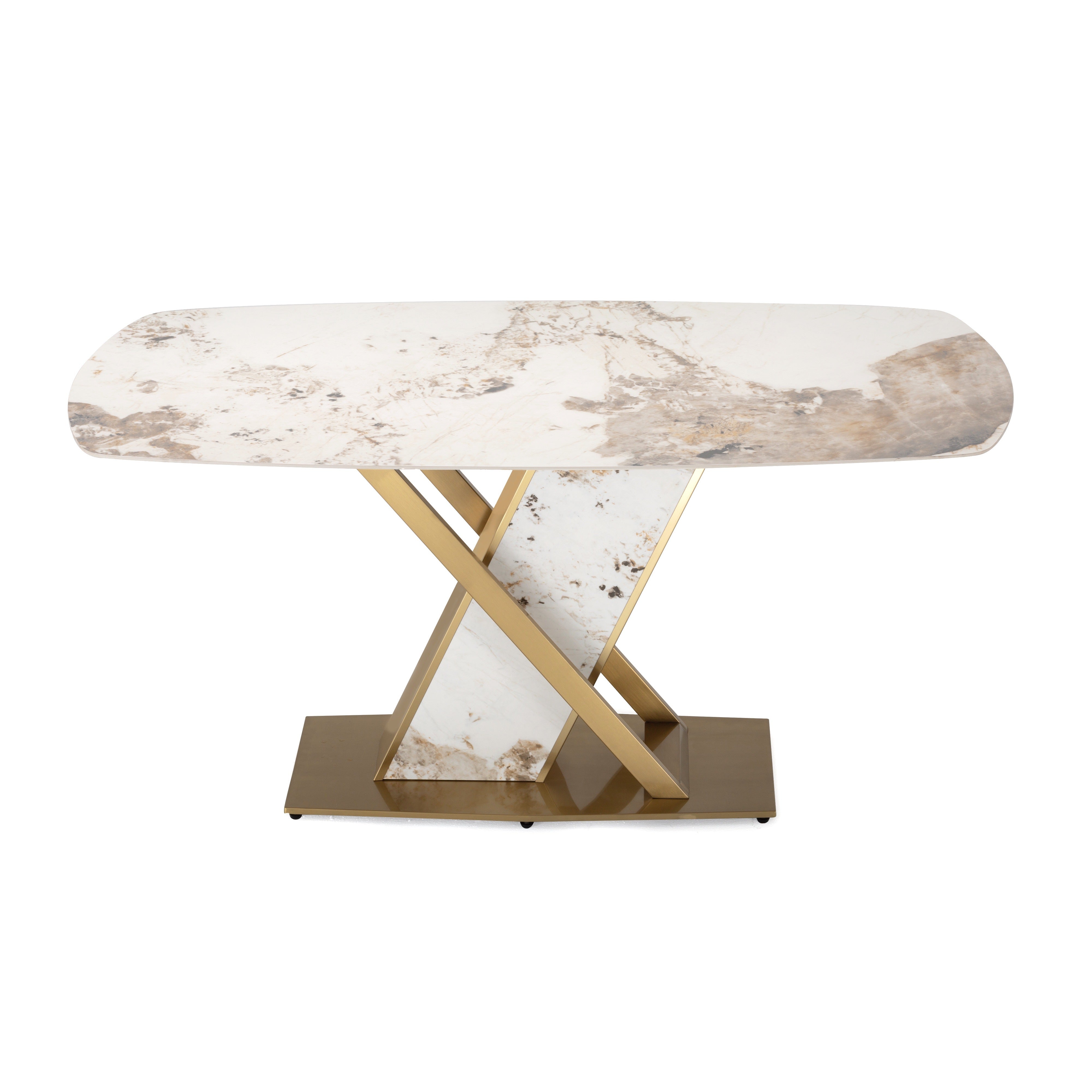 Modern Brilliant Sintered Stone Dining Table 63 x 35.4 x 29.5inch