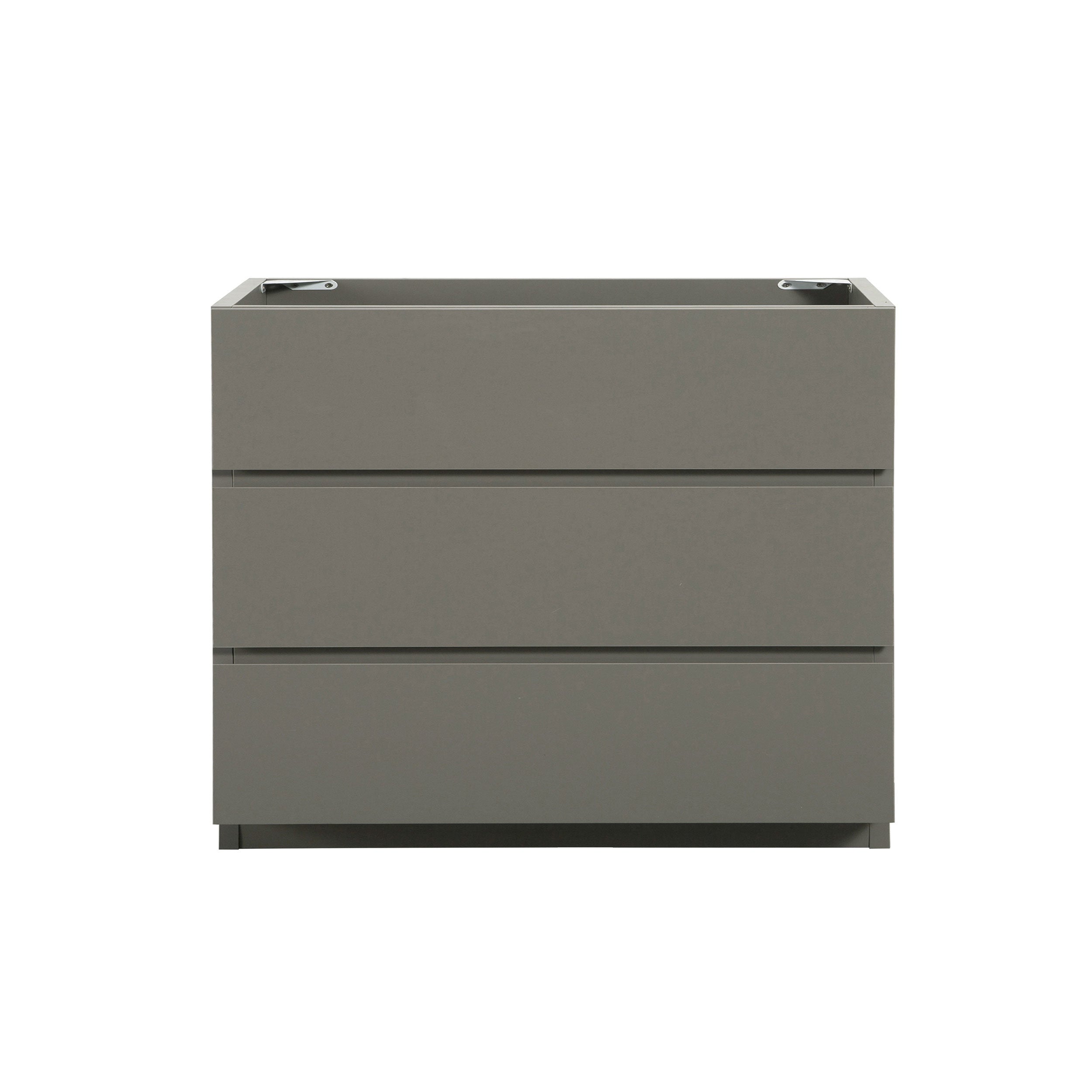 Alice-36F-102,Floor cabinet WITHOUT basin,Gray color,With three drawers