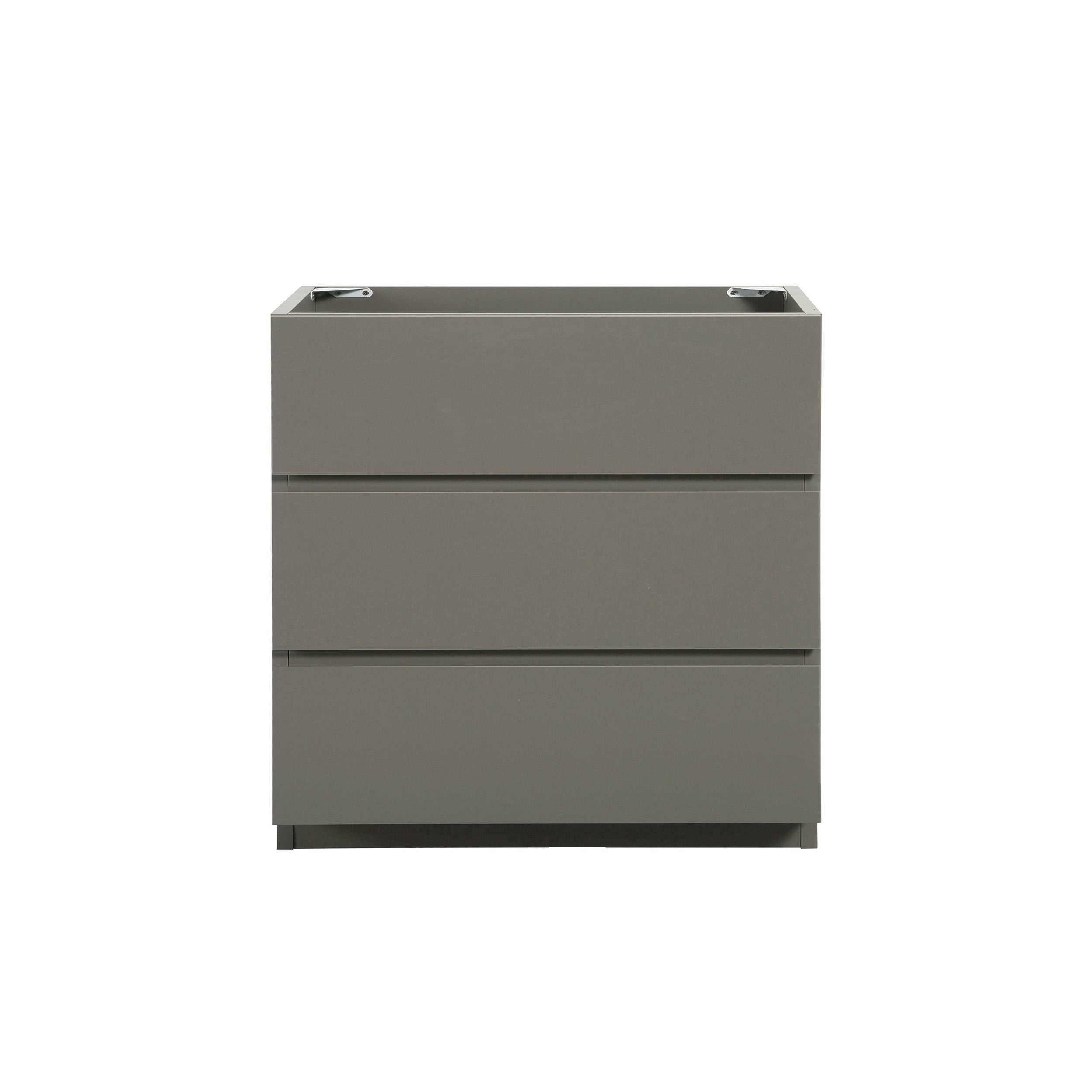 Alice-30F-102,Floor cabinet WITHOUT basin,Gray color,With three drawers