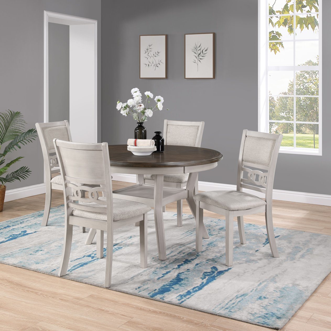 5-Piece Dining Set, Antique White Two-Tone