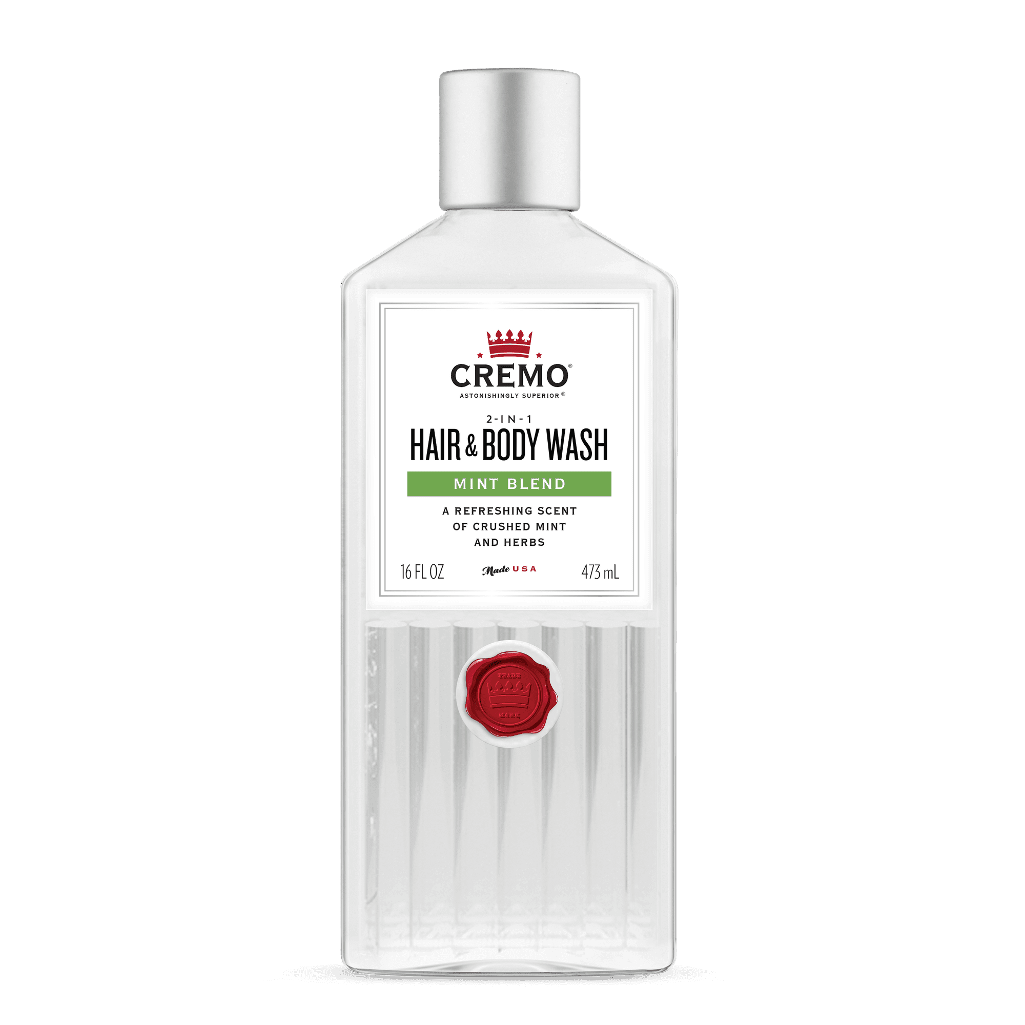 Cremo Body Wash 2-in-1, Mint Blend, 16 fl oz