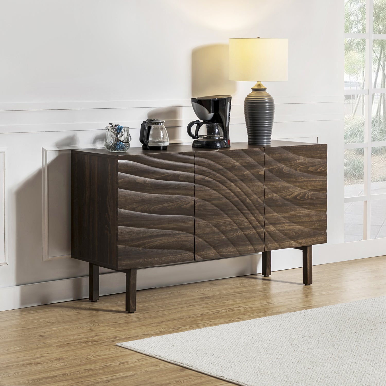 Mysia 58" Wide Sideboard-WALNUT