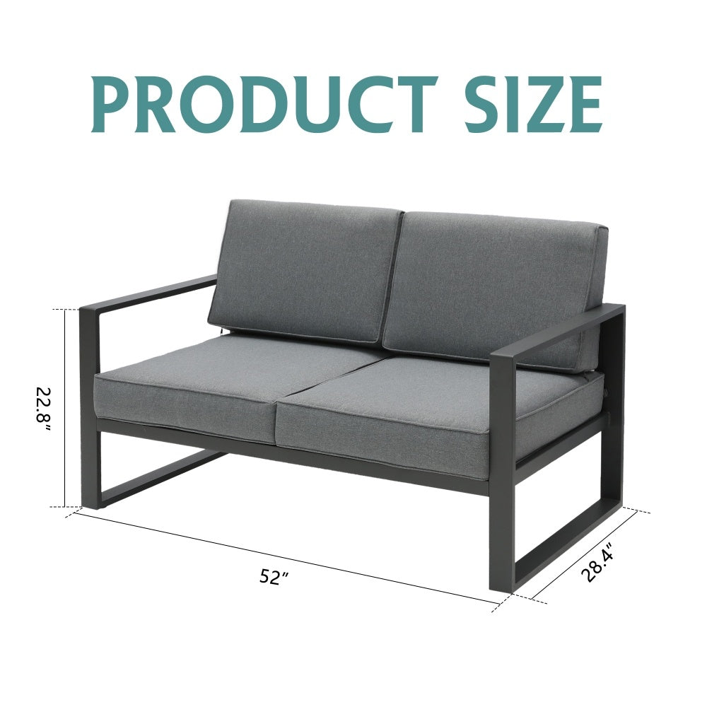 New Design 3 Piece Twin Double Dark Grey Couch Patio Furniture Sofa For Outdoor