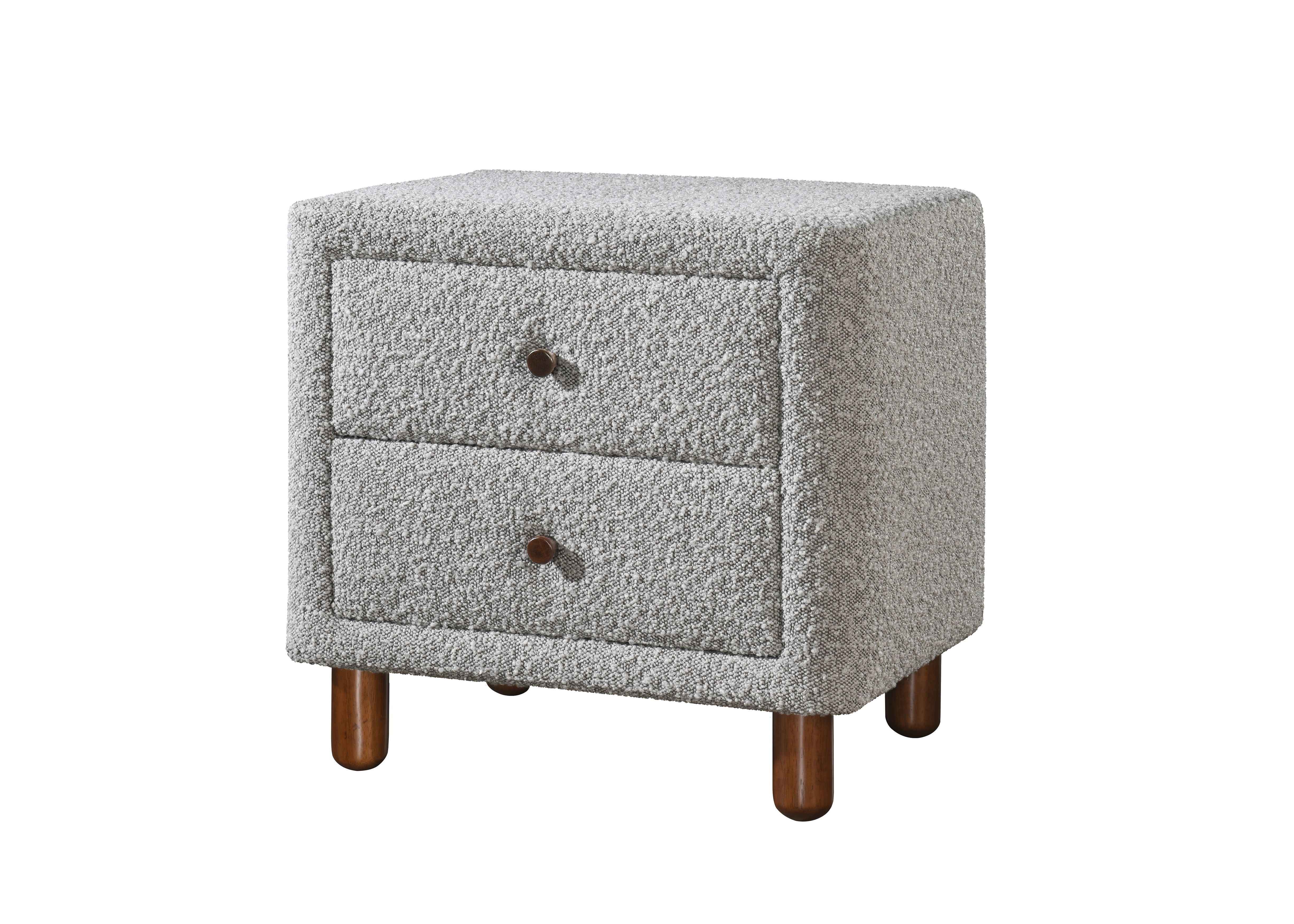 ACME Cleo Nightstand, Gray Boucle BD02473