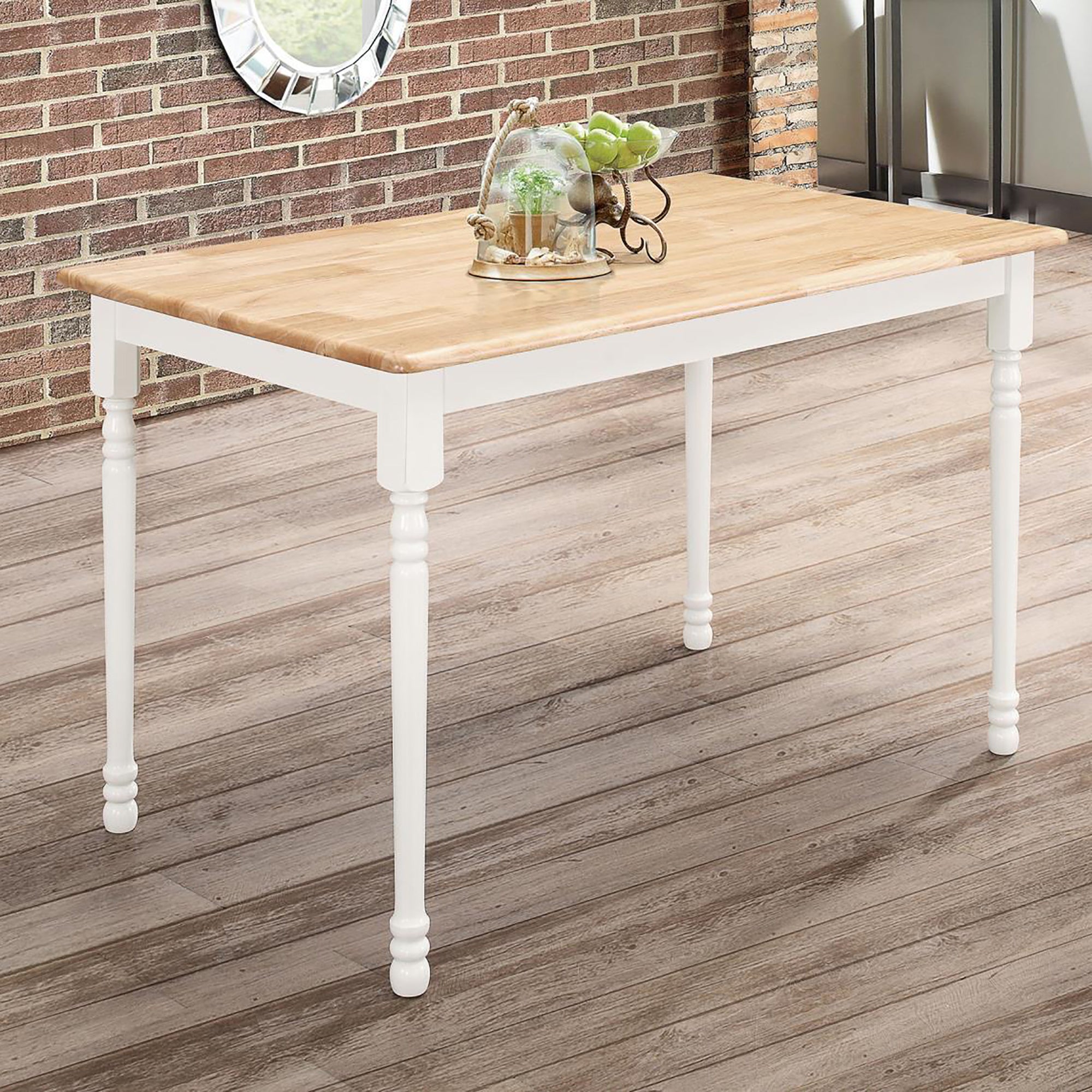 Natural and White Dining Table