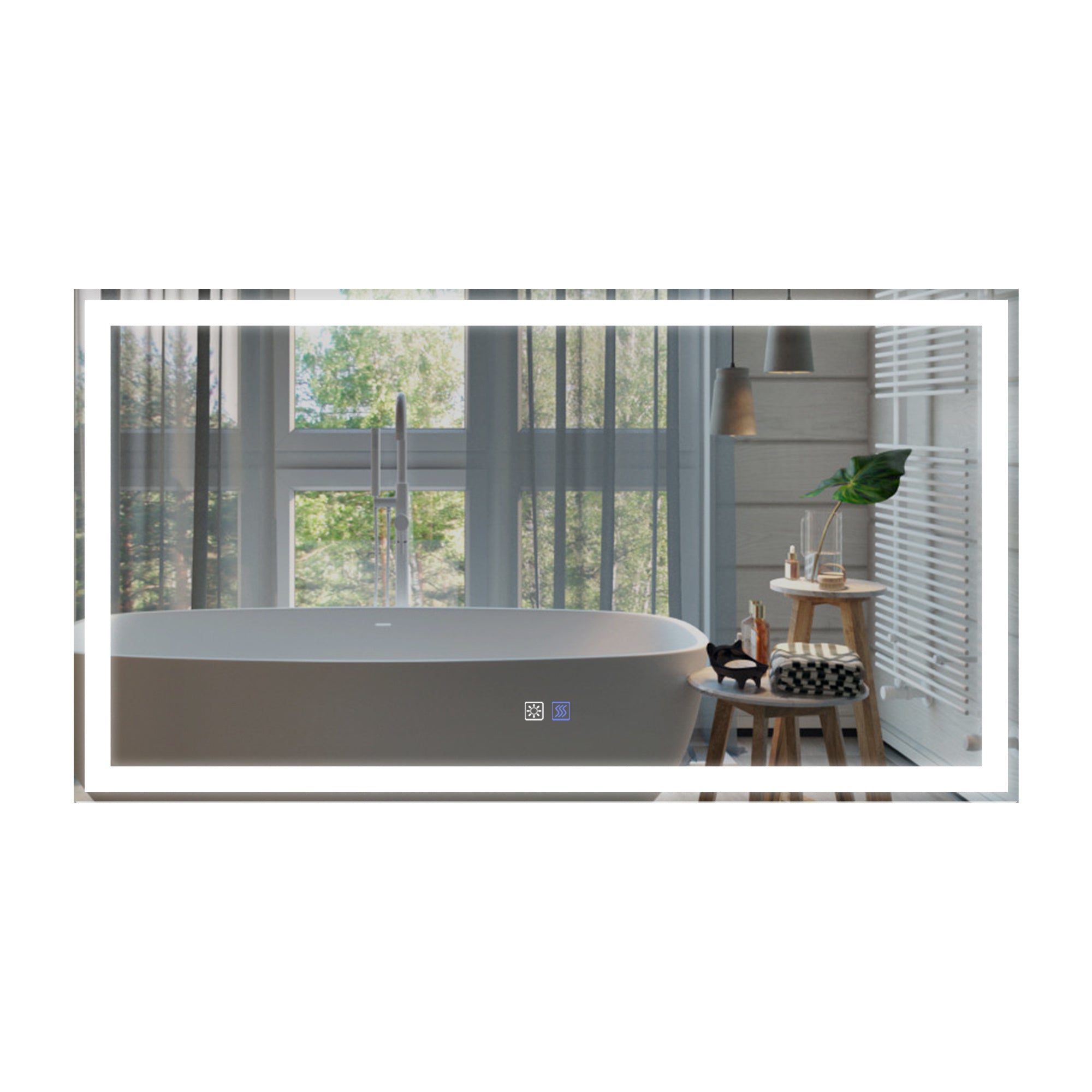 LED Bathroom Vanity Mirror with Light, 60x 28 inch, Anti Fog, Dimmable,Color Temper 5000K,Backlit + Front Lit,Both Vertical and Horizontal Wall Mounted Vanity Mirror(60x28)