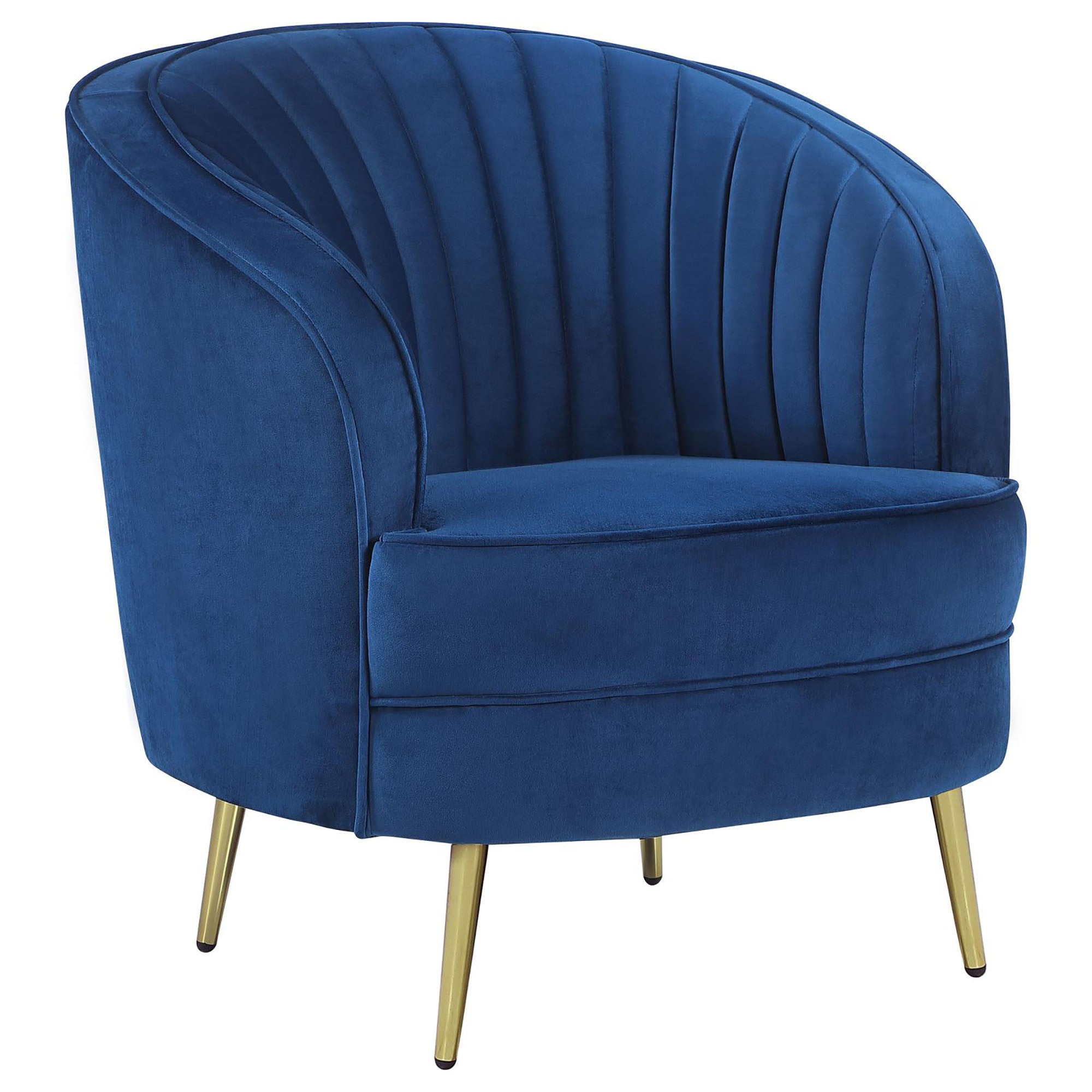 Blue Channel Tufted Chair