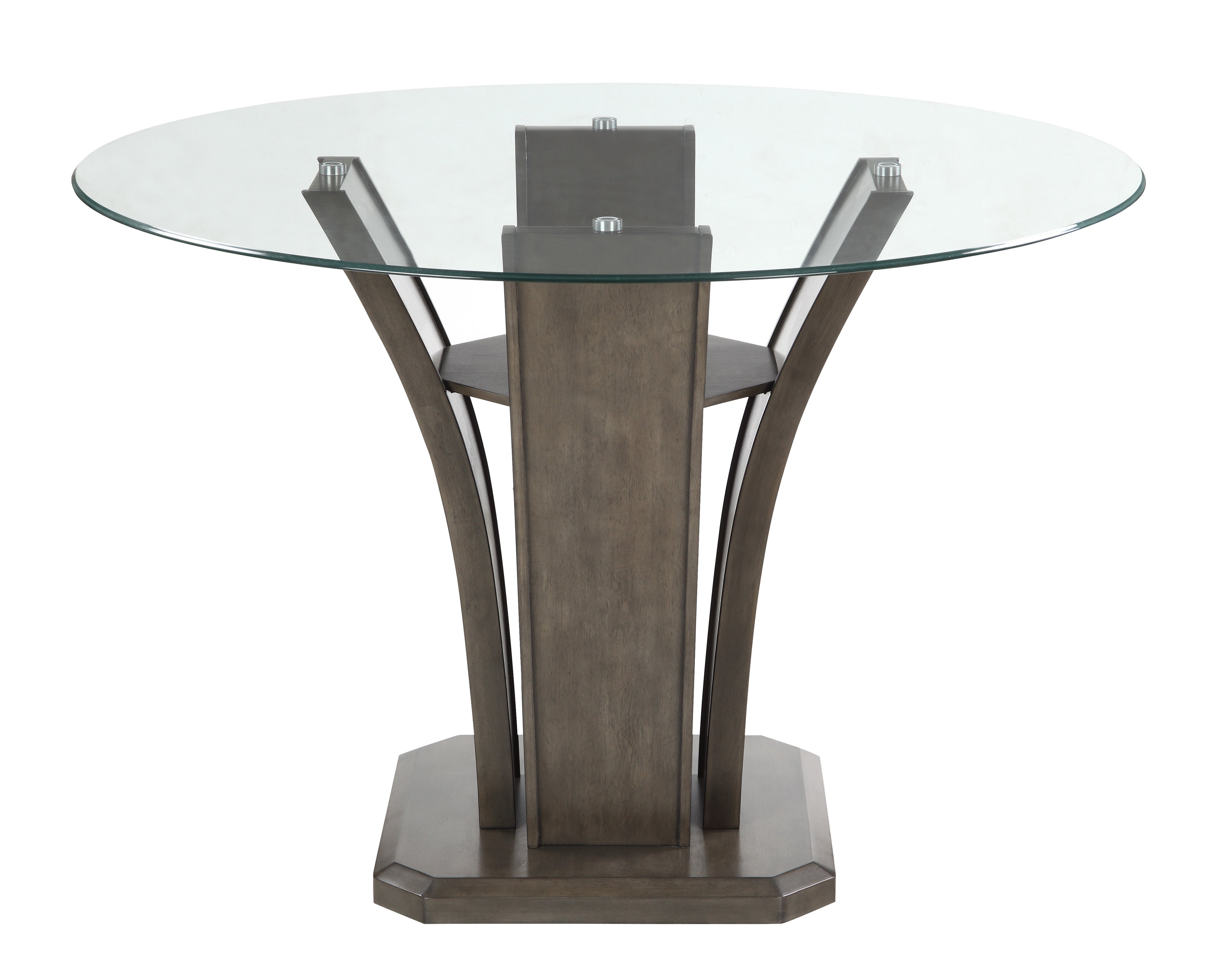Camelia - Counter Heigh Table Glass Og - Dark Brown
