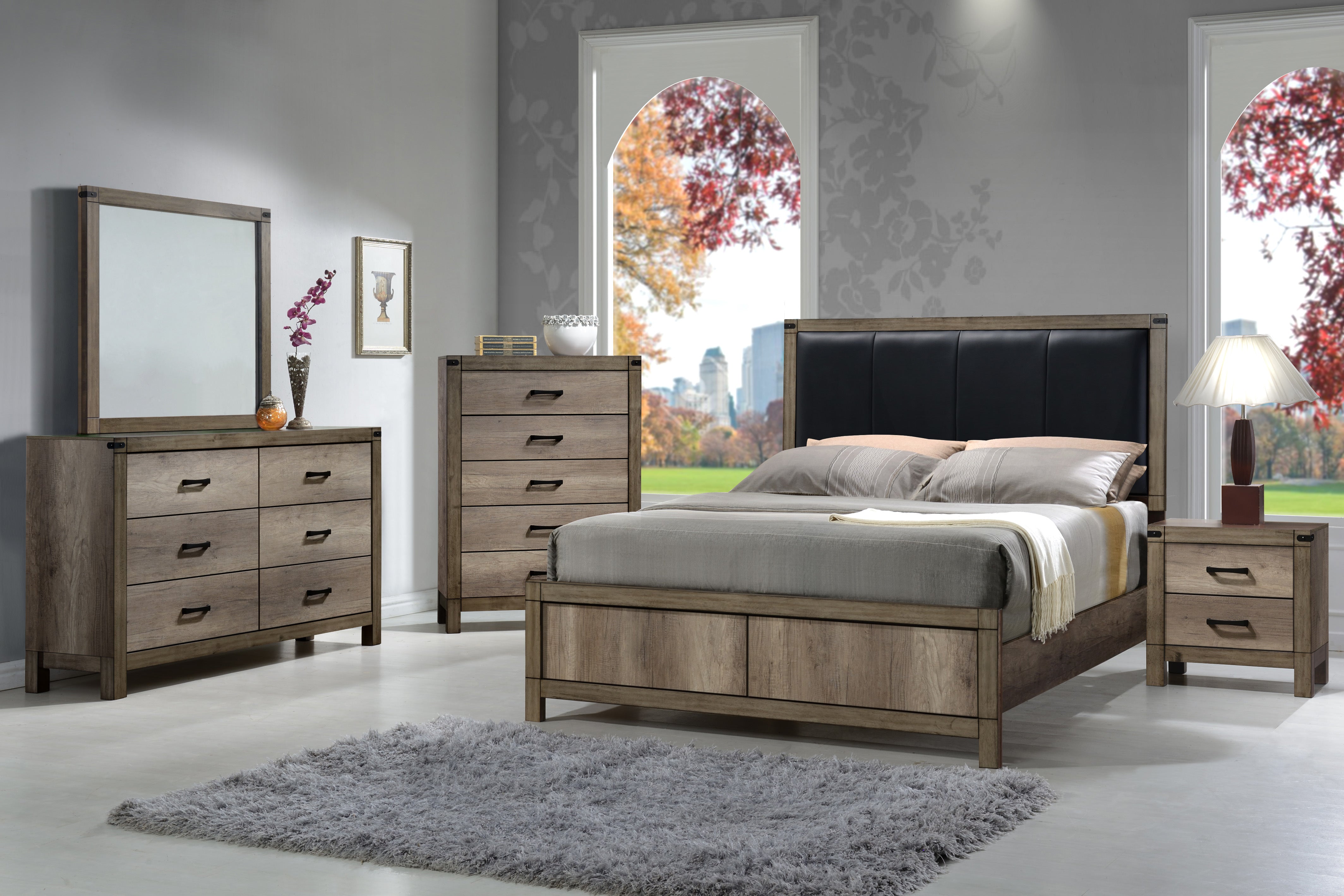 Matteo - King Headboard, Footboard - Brown