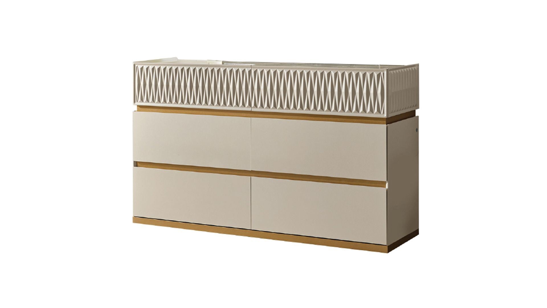 Delfano Modern Style 6- Drawer Dresser Made with Wood in Beige
