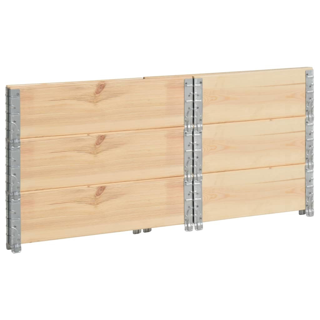Pallet Collars 3 pcs 23.6"x31.5" Solid Pine Wood