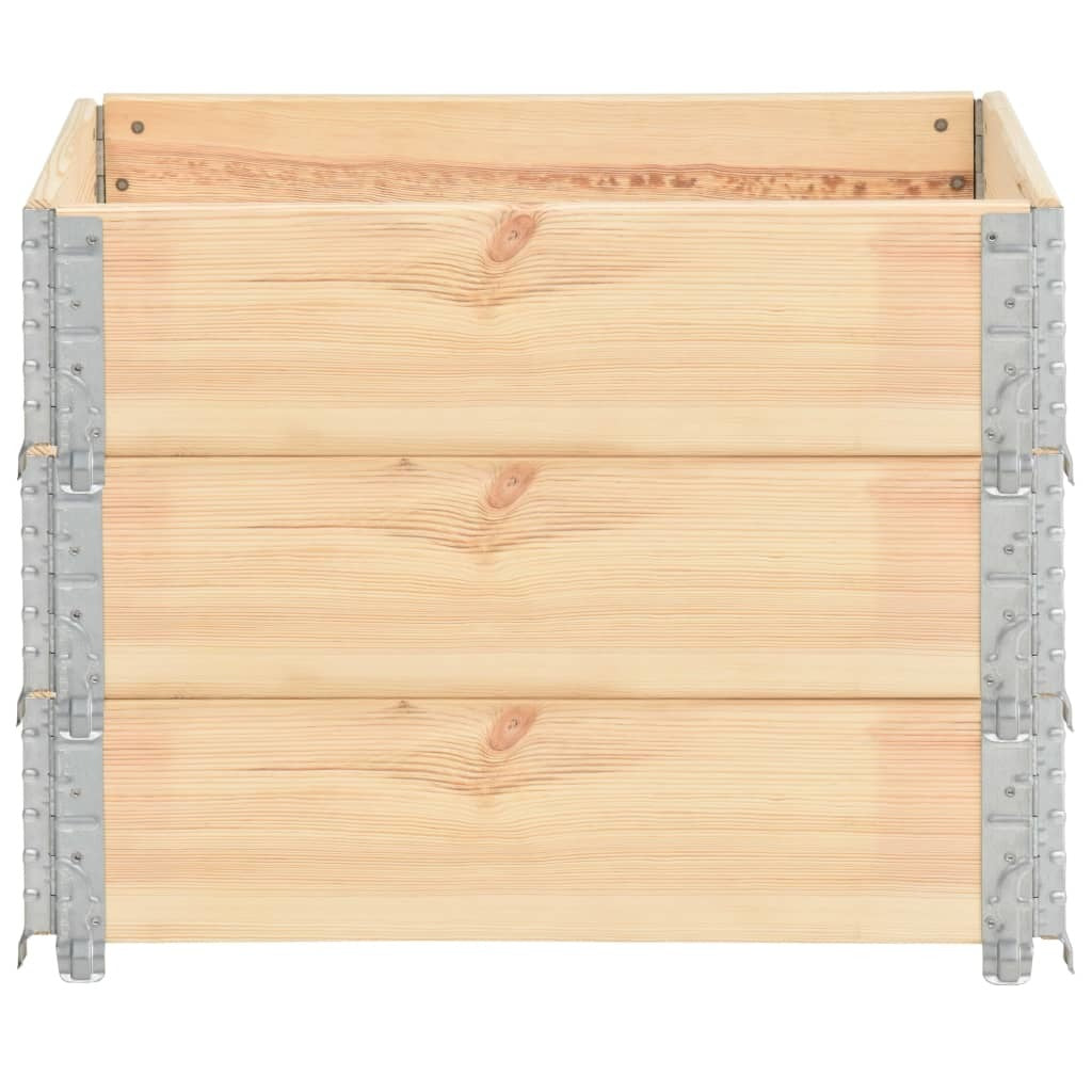 Pallet Collars 3 pcs 23.6"x31.5" Solid Pine Wood