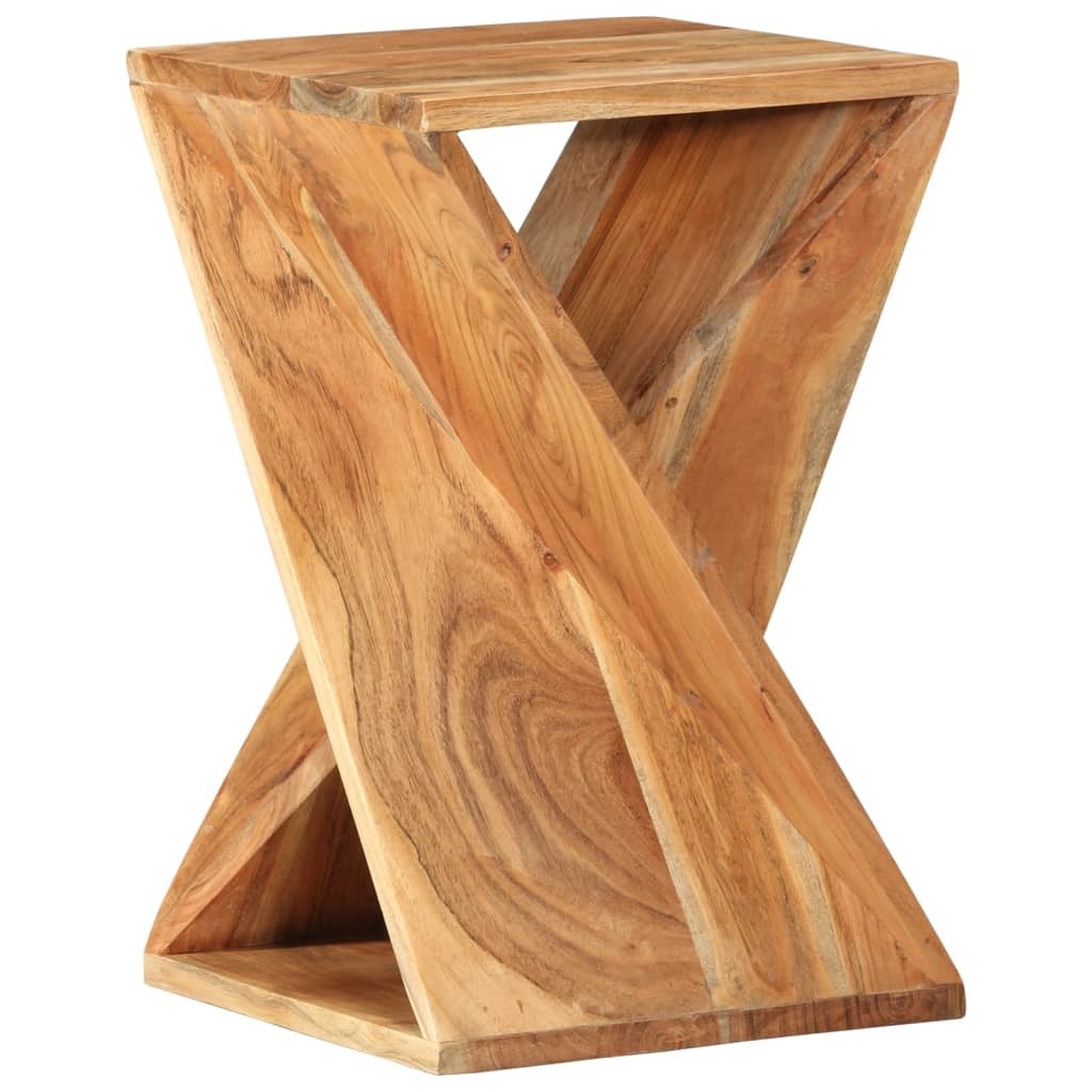 Side Table 13.8"x13.8"x21.7" Solid Wood Acacia
