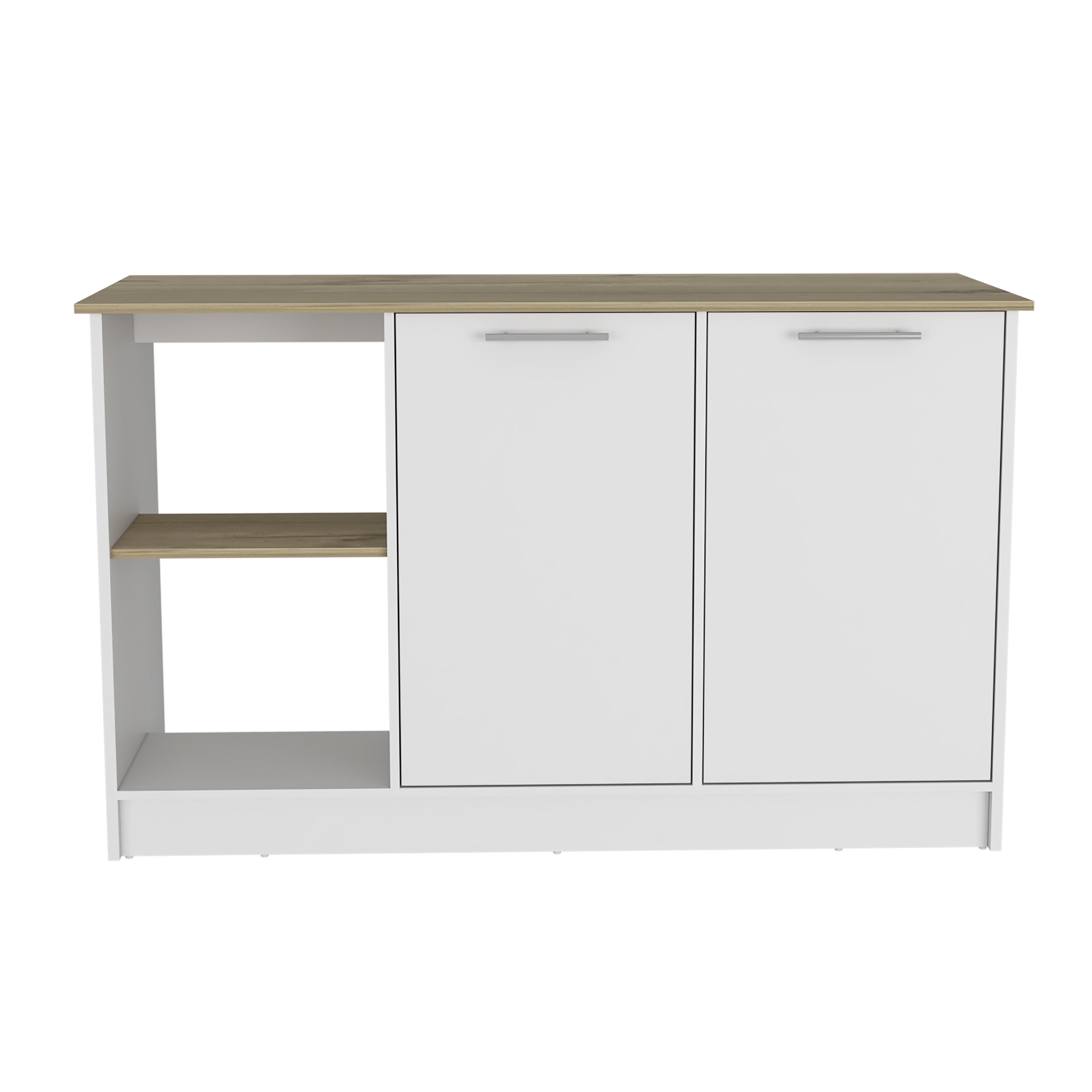 Kitchen Island Padua, Kitchen, White / Light Oak