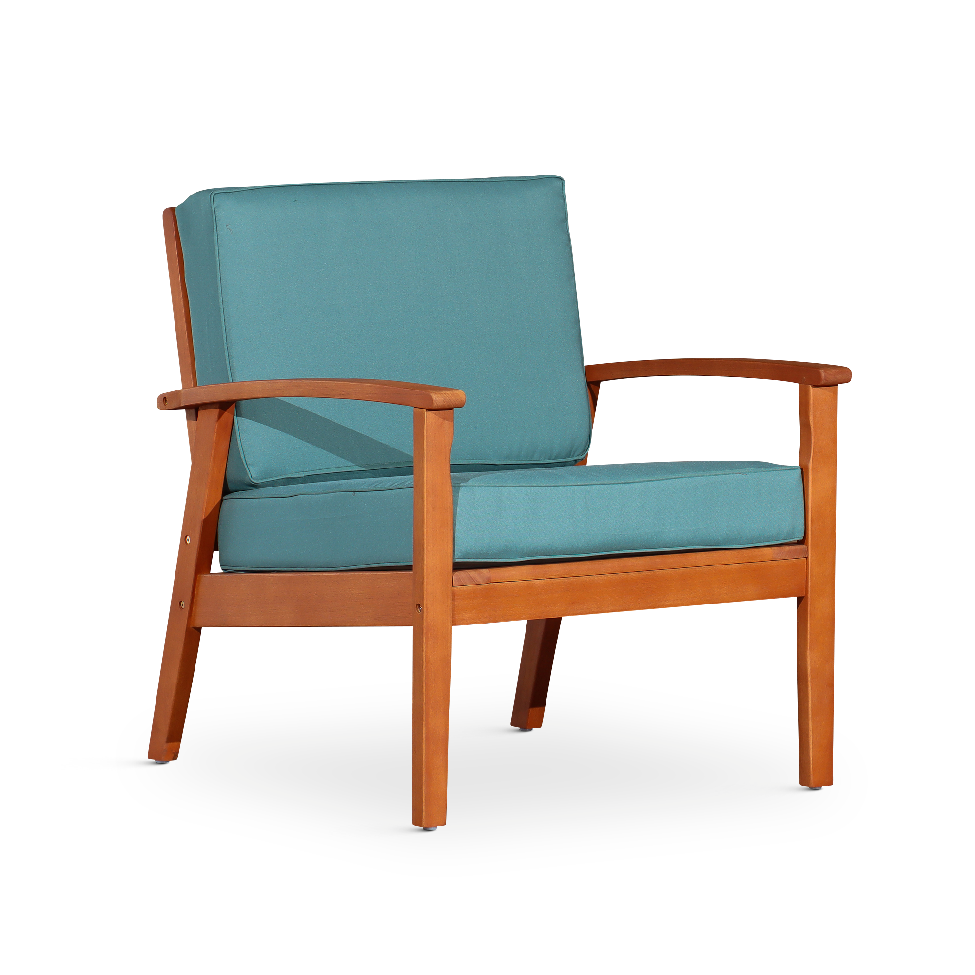 Deep Seat Eucalyptus Chair, Natural Oil Finish, Sage Cushions