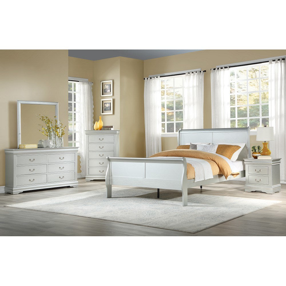ACME Louis Philippe Twin Bed in Platinum 26740T