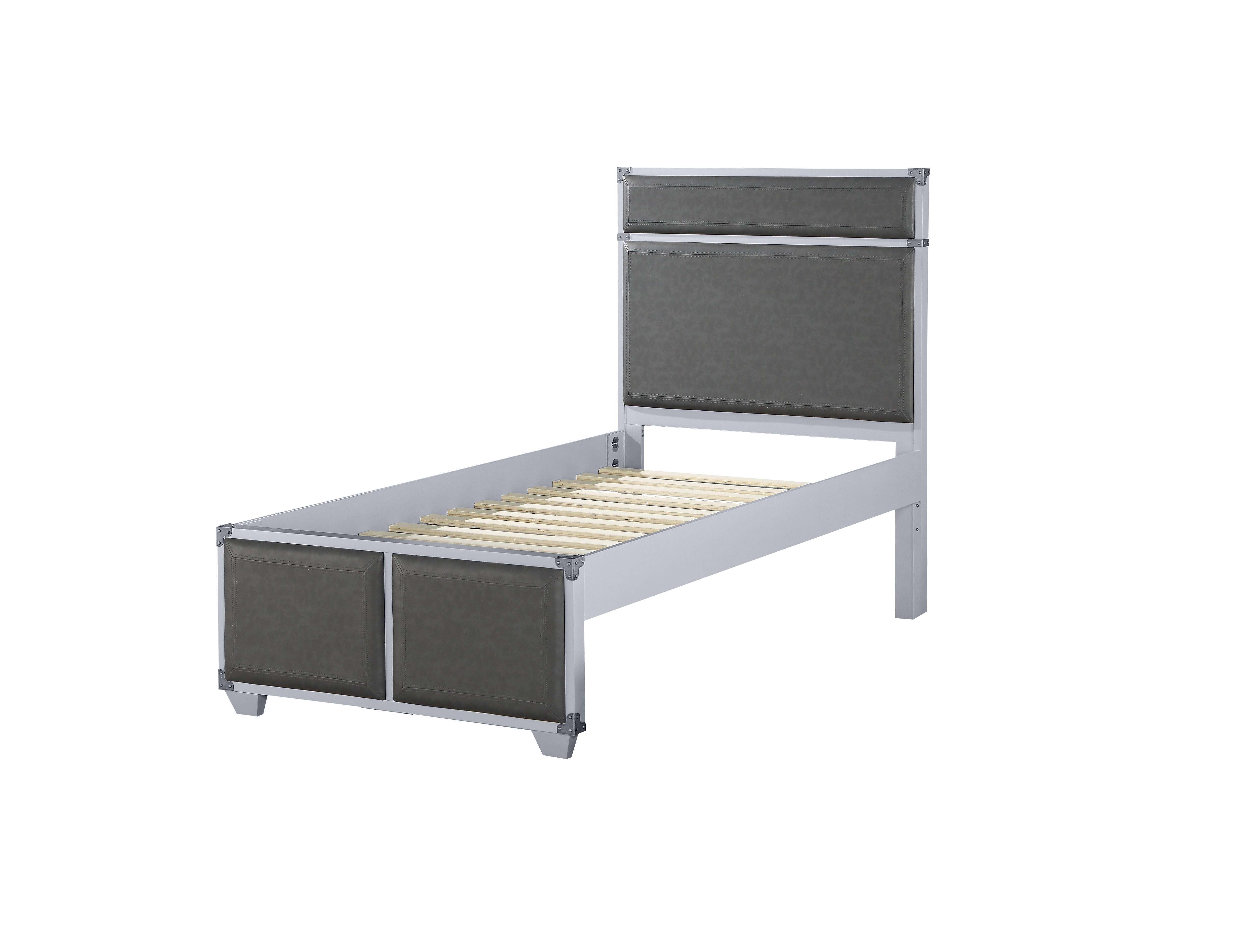ACME Orchest Twin Bed, Gray PU & Gray 36120T