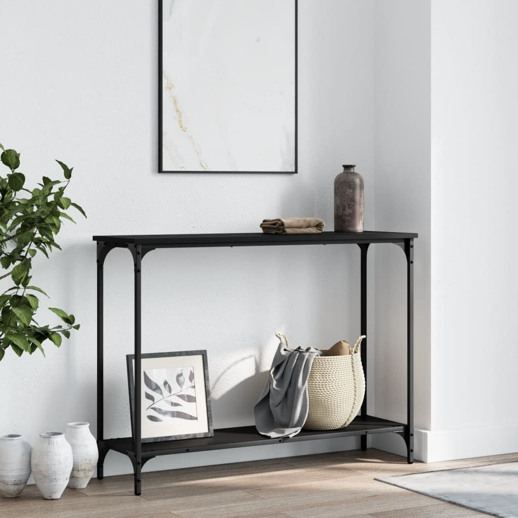 Console Table Black 39.8"x12"x29.5" Engineered Wood