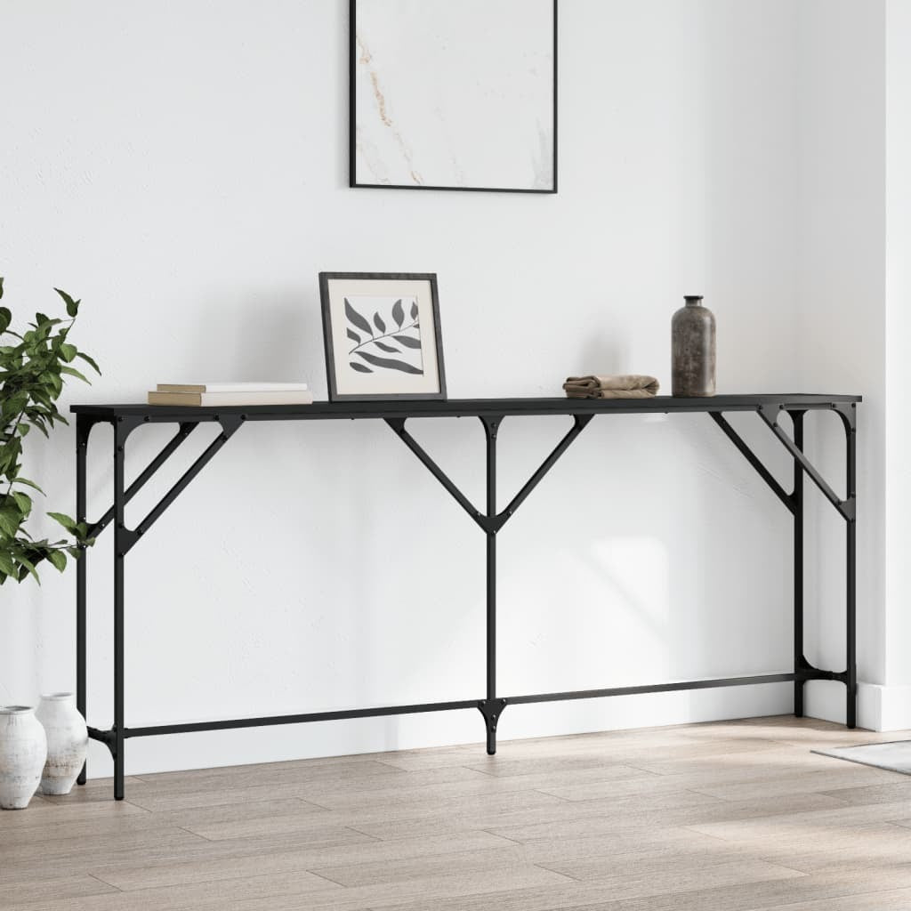 Console Table Black 70.9"x9.1"x29.5" Engineered Wood