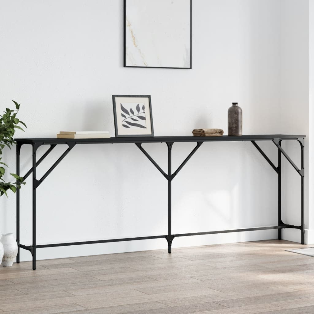 Console Table Black 78.7"x11.4"x29.5" Engineered Wood