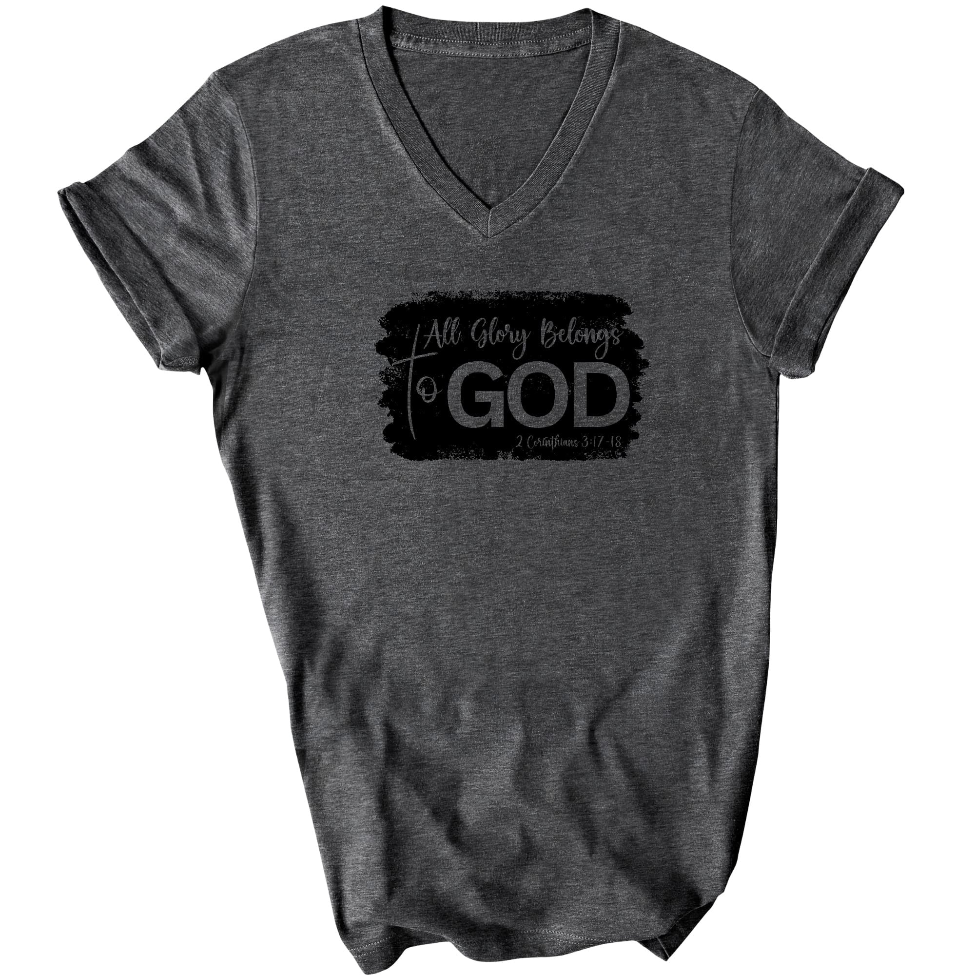 All Glory Belongs To God Christian Illustration Black Graphic V-neck
