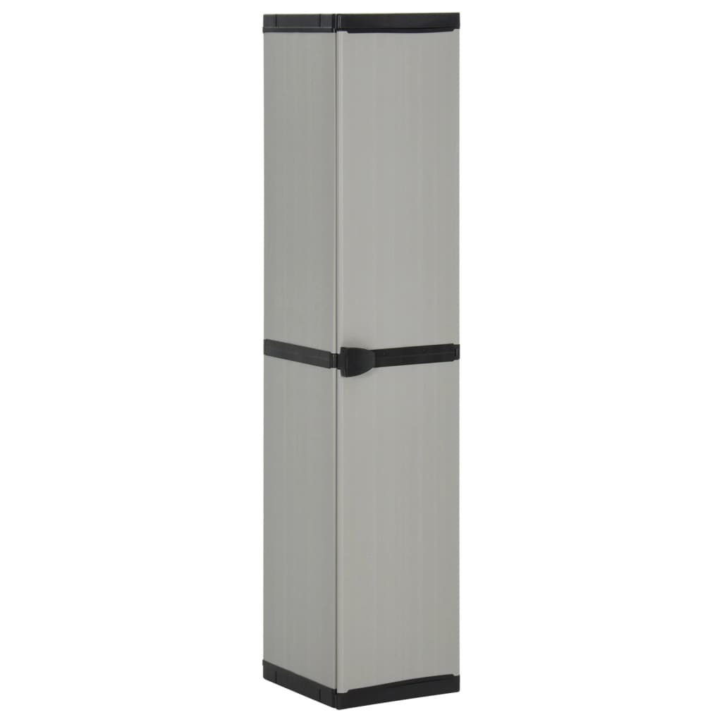 Garden Storage Cabinet with 3 Shelves Gray & Black 13.4"x15.7"x66.1"