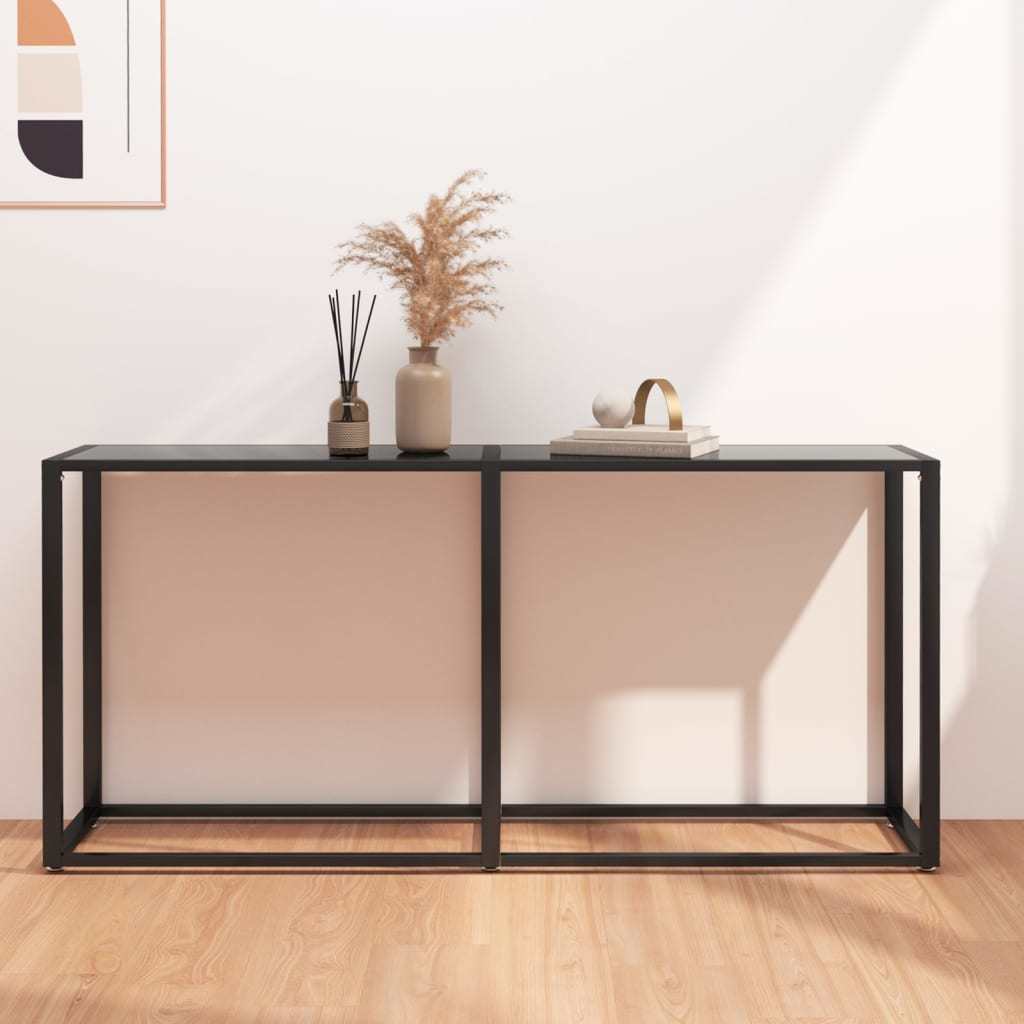 Console Table Black 63"x13.8"x29.7" Tempered Glass