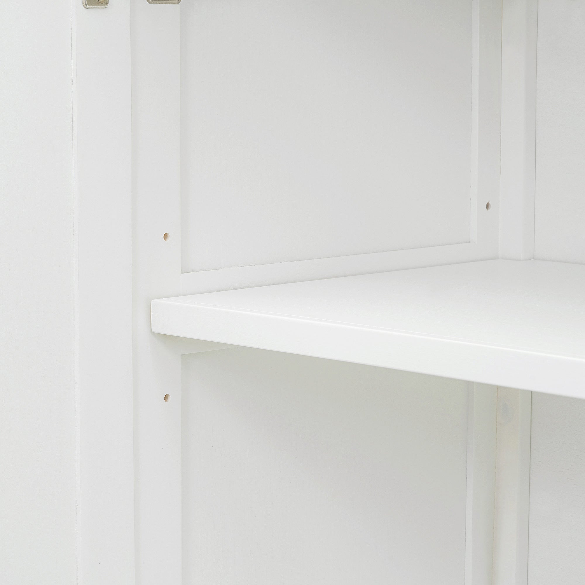 TREXM Sideboard with 4 Door Large Storage Buffet with Adjustable Shelves and Metal Handles for Kitchen, Living Room, Dining Room (Antique White)