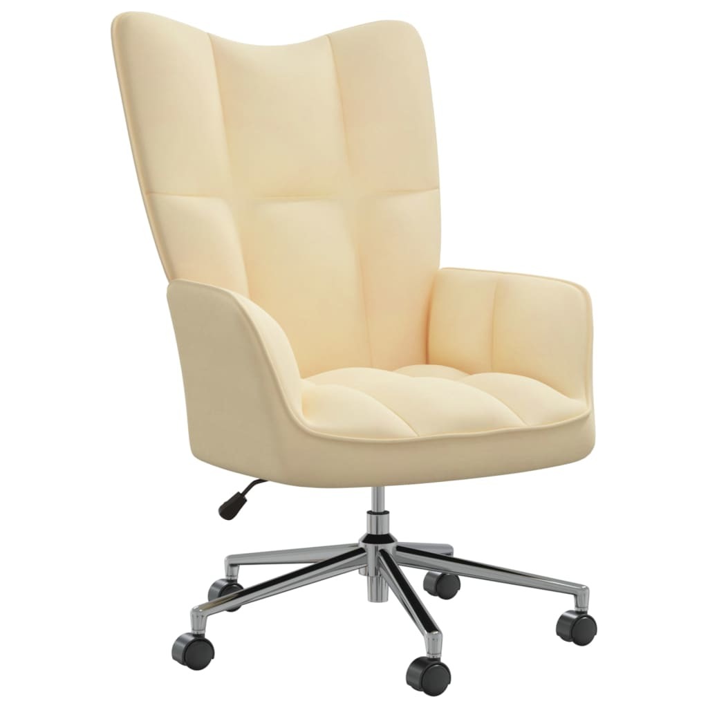 Relaxing Chair Cream White Velvet