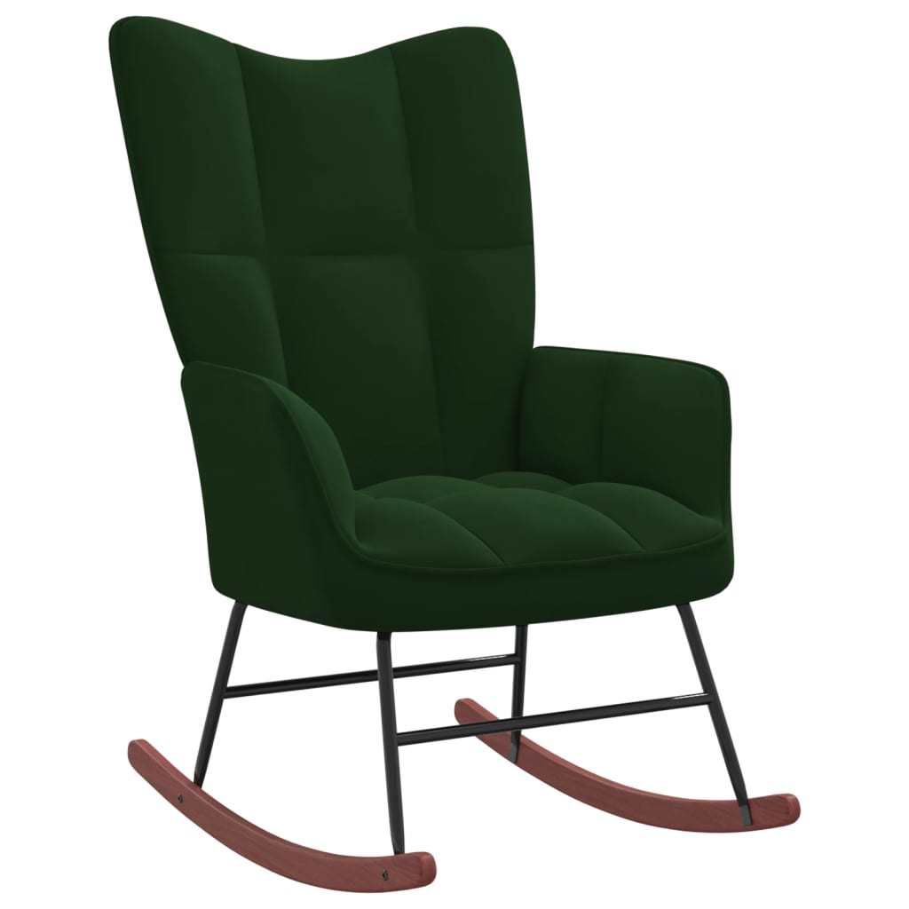 Rocking Chair Dark Green Velvet