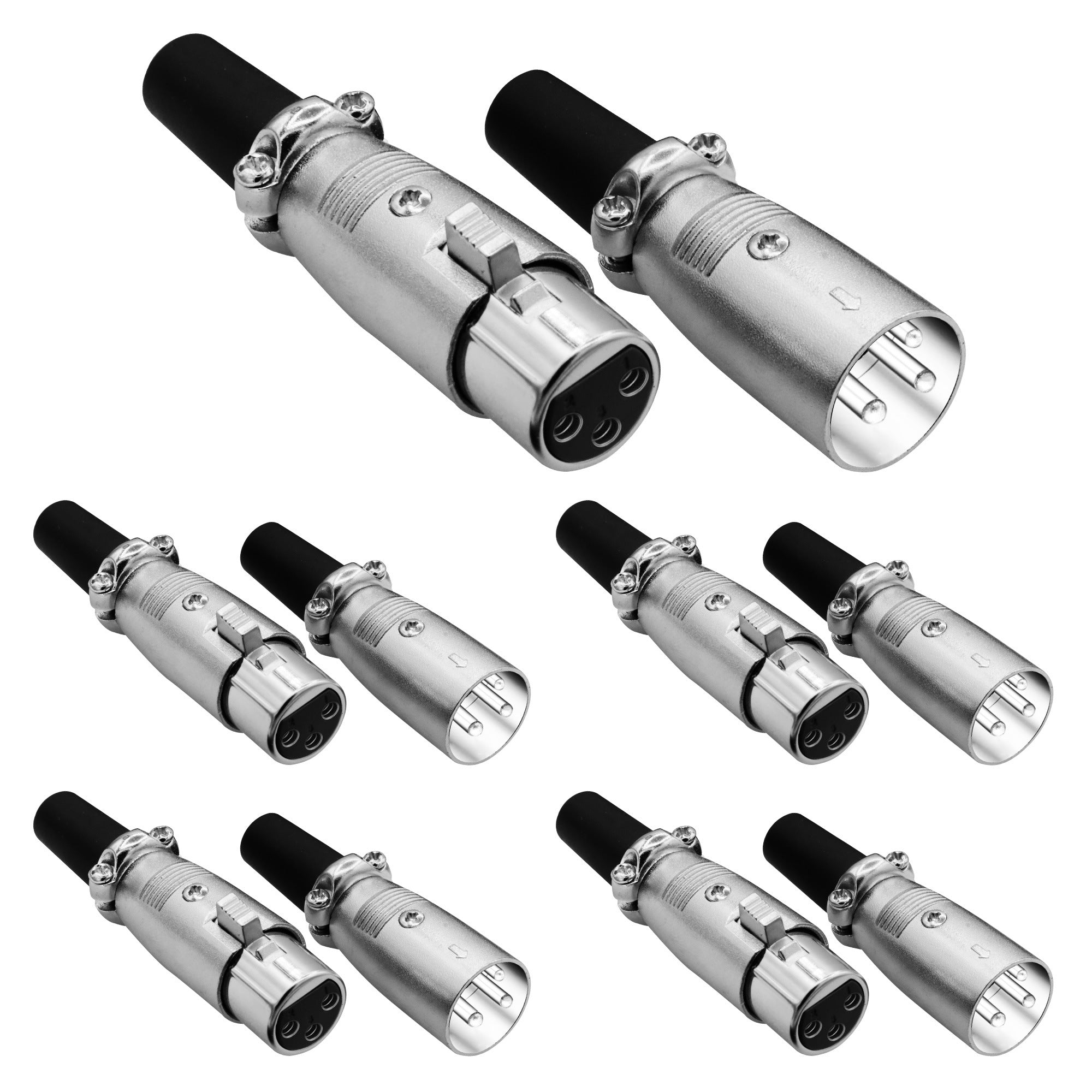5 Core 3 Pin XLR Male Female Microphone Audio Cable Connector Solder Snake Plug Mic XLR Adapter Connectors Sold in Pair - XLR