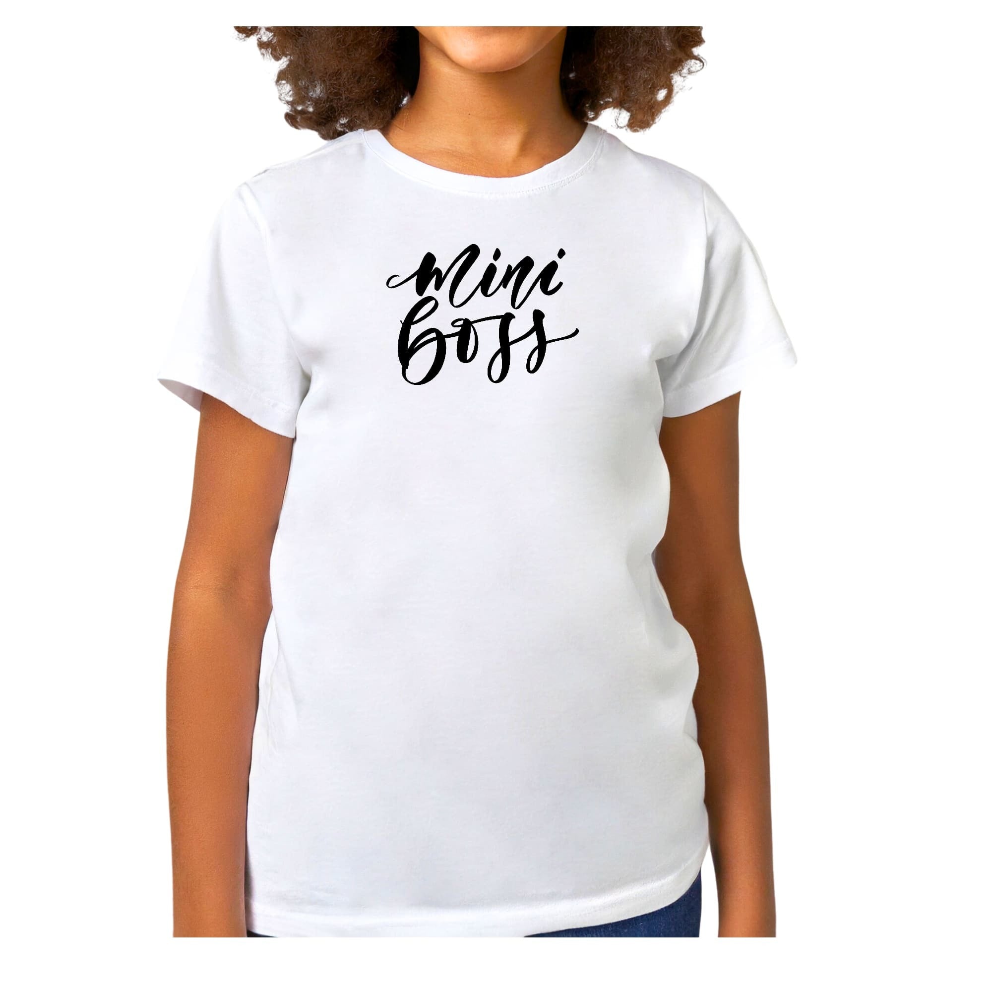 Girls T-shirt, Mini Boss Black Illustration