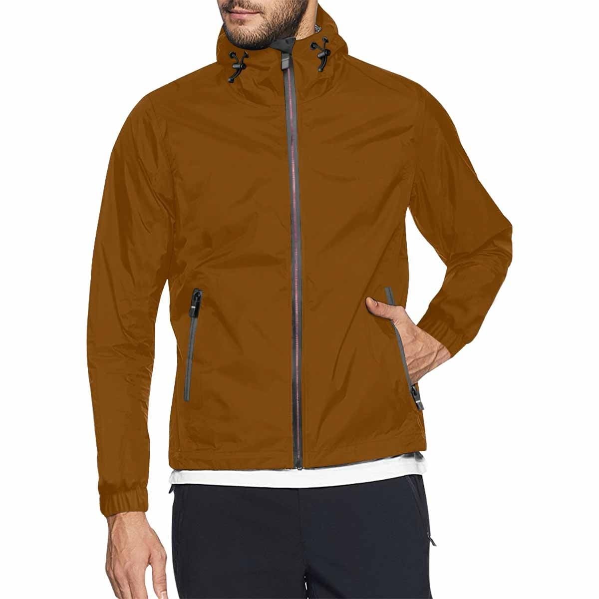 Chocolate Brown Hooded Windbreaker Jacket - Men / Women